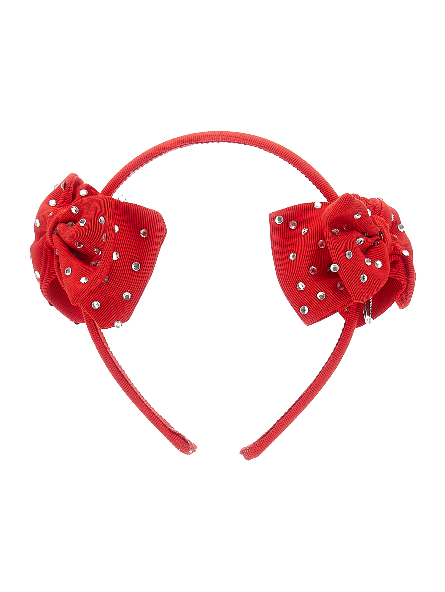 Shop Monnalisa Double Bow Hairband In Red