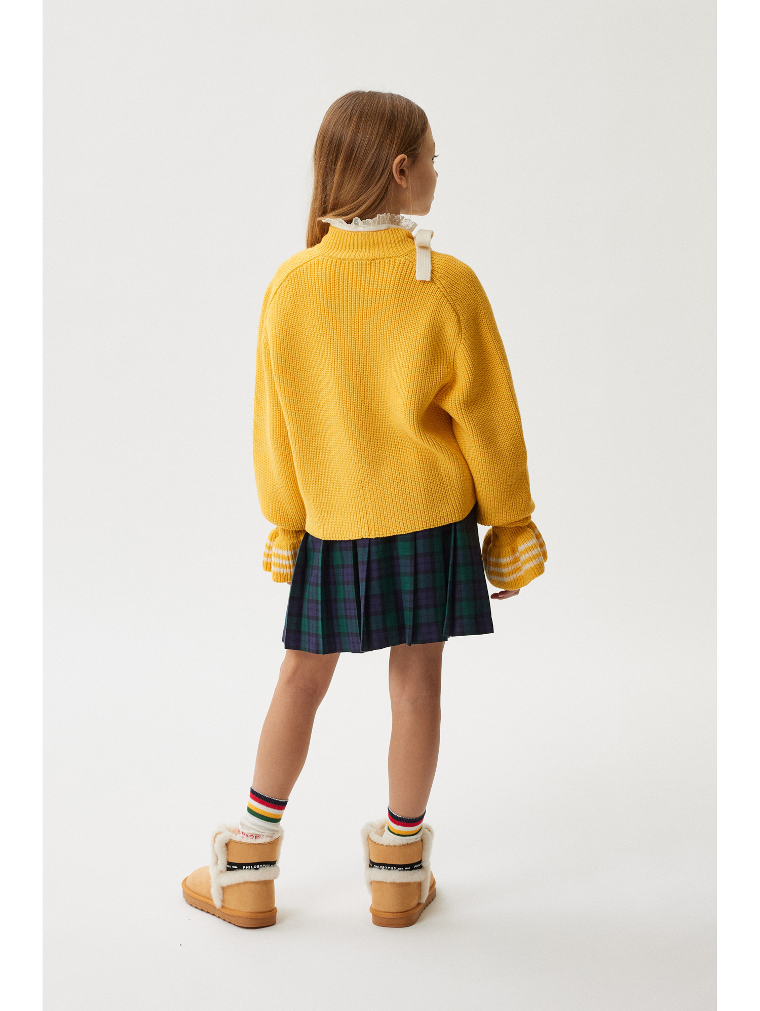 Philosophy Di Lorenzo Serafini Philosophy Kids Tartan Skirt With Patch In Green