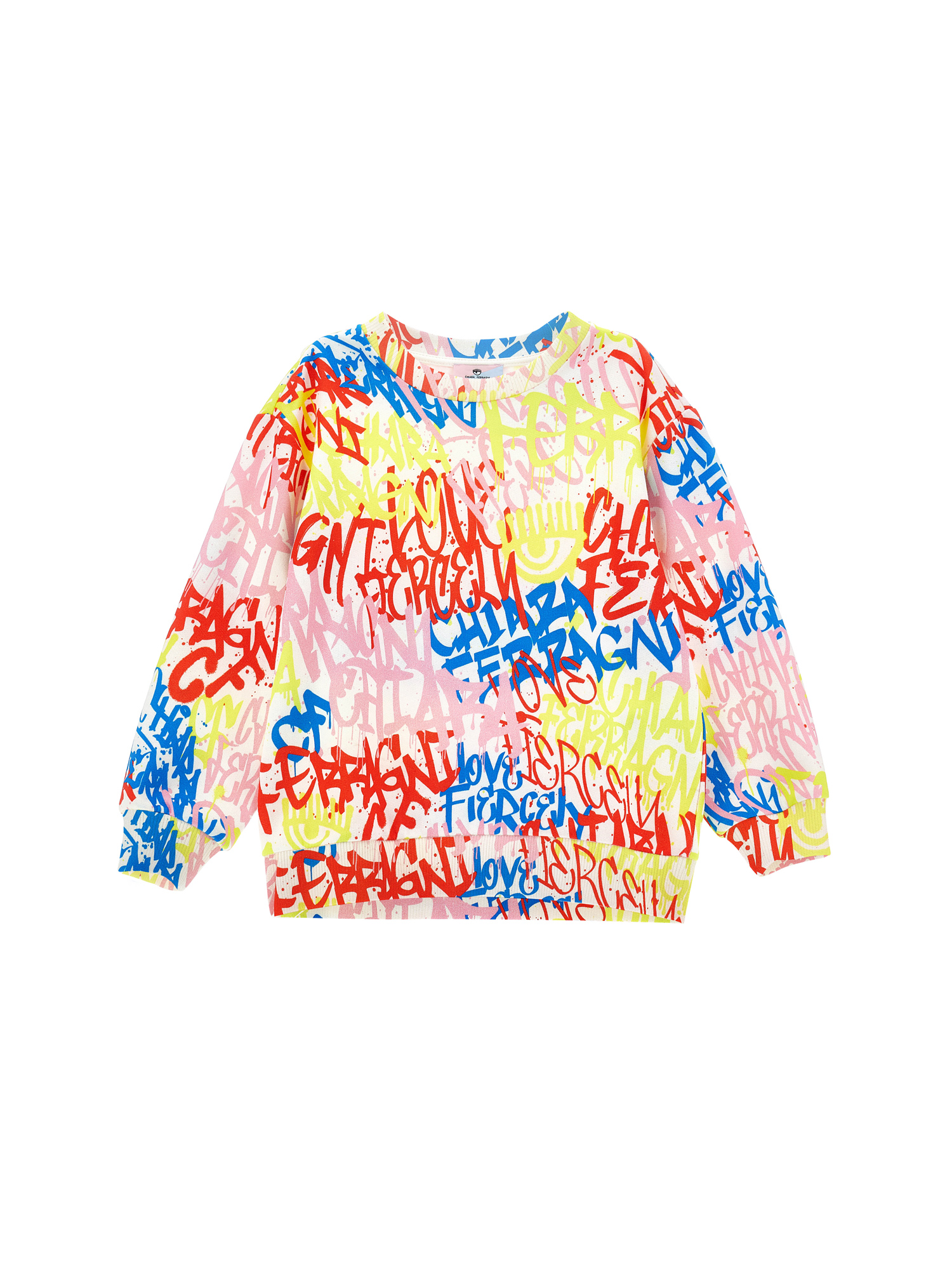 Chiara Ferragni Cf Graffiti Cotton Sweatshirt In Multicolor