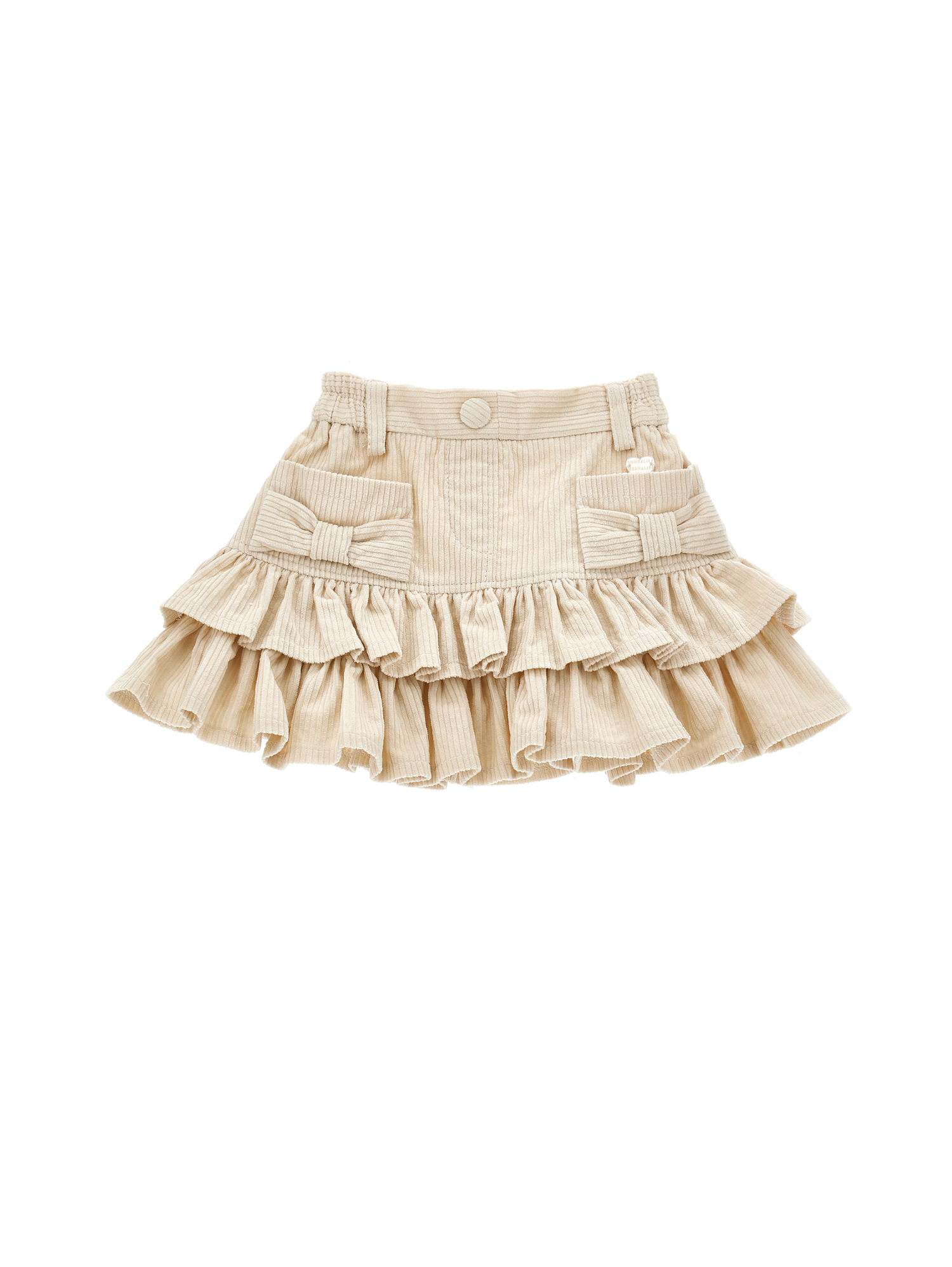 Monnalisa Kids'   Velvet Skirt With Bows In Brown