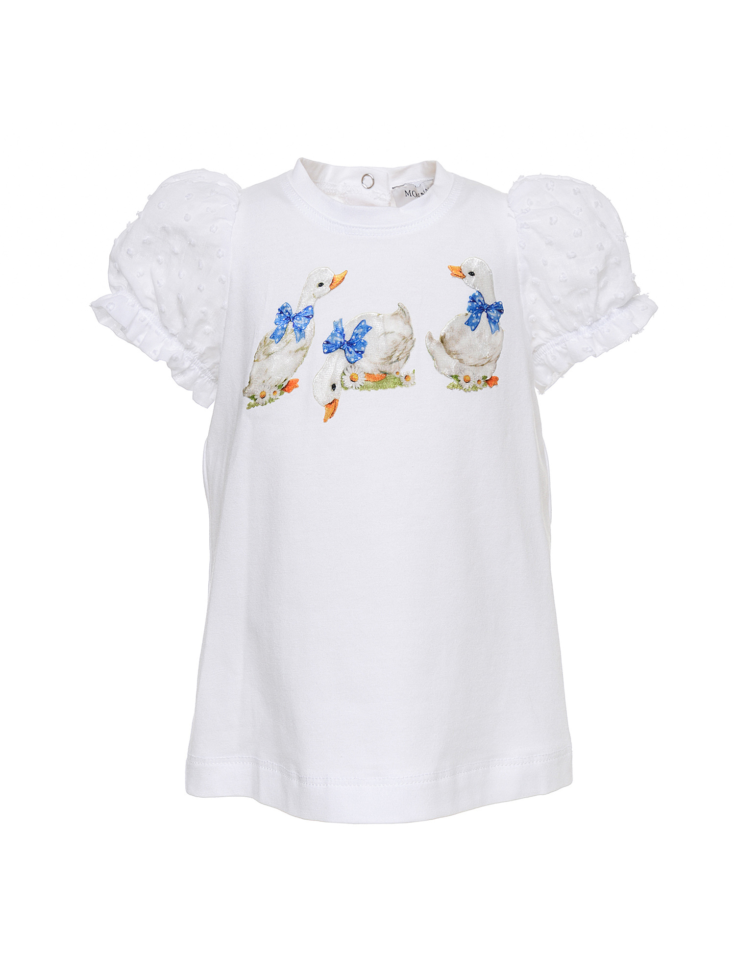 Monnalisa short puff sleeves T-shirt - White
