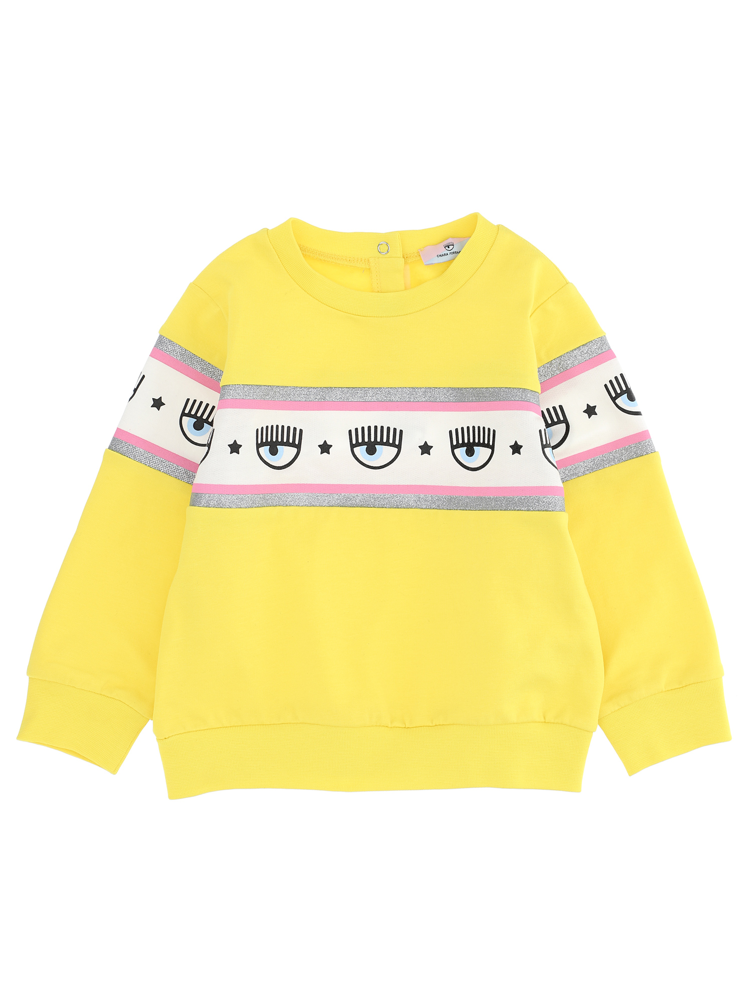 Chiara Ferragni Babies'   Maxi Logomania Sweatshirt In Blazing Yellow