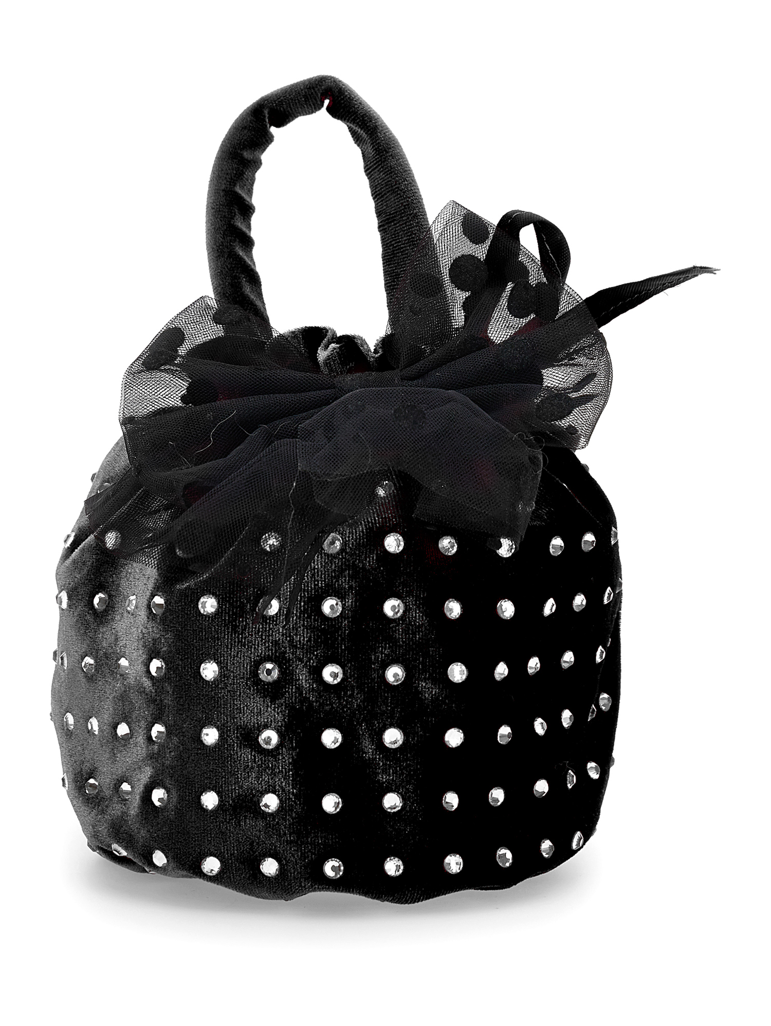 Monnalisa Velvet Handbag In Black