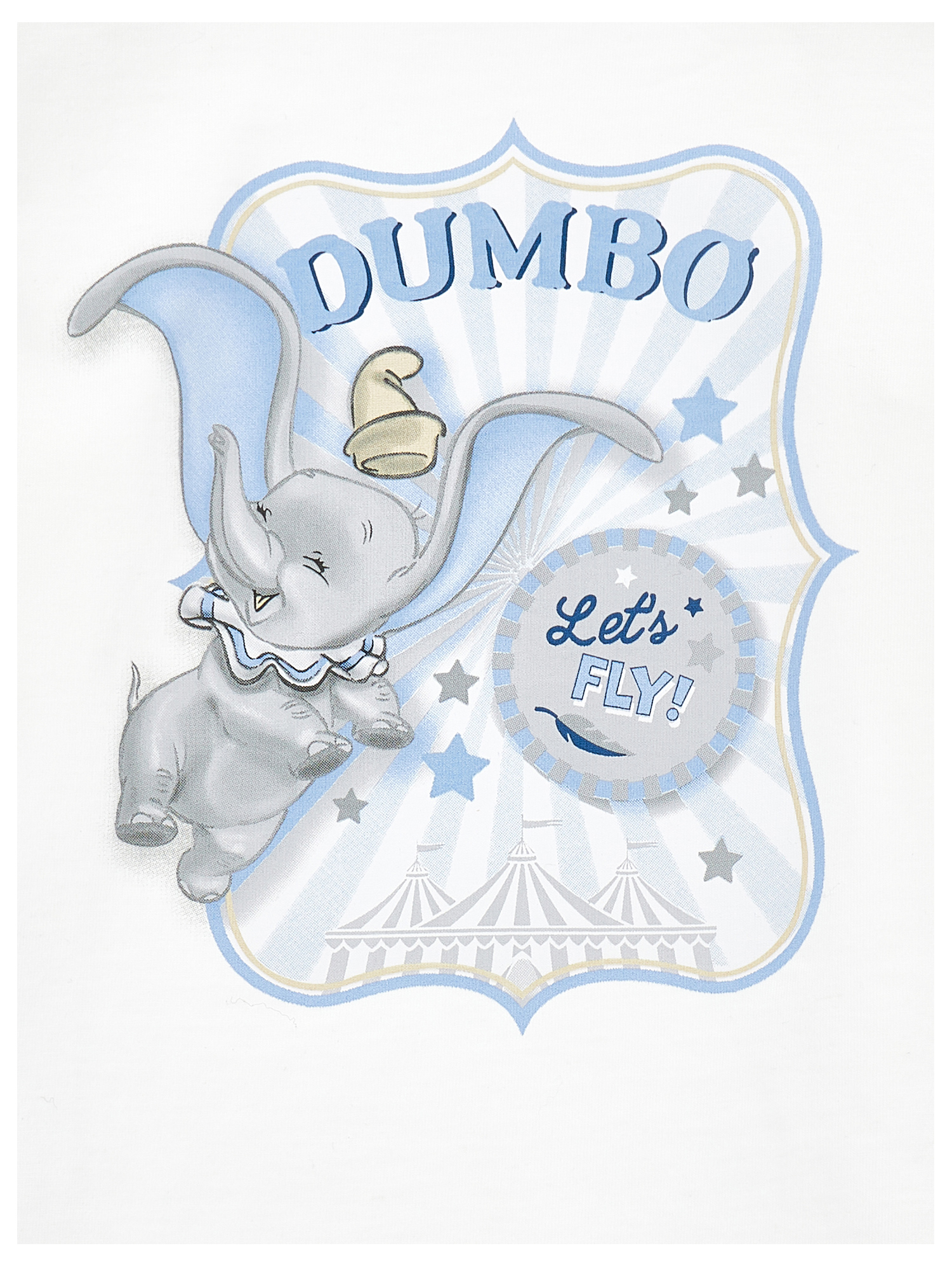Monnalisa Organic Cotton Dumbo Print T-shirt In Cream