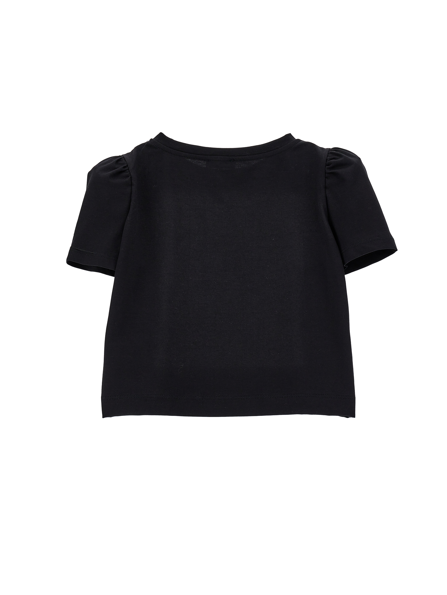 Shop Monnalisa Cotton T-shirt With Sequins In Black