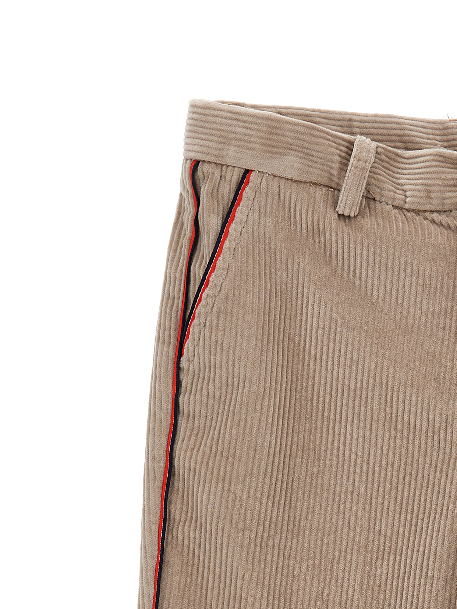 Monnalisa Two-tone Velvet Trousers In Dove Grey