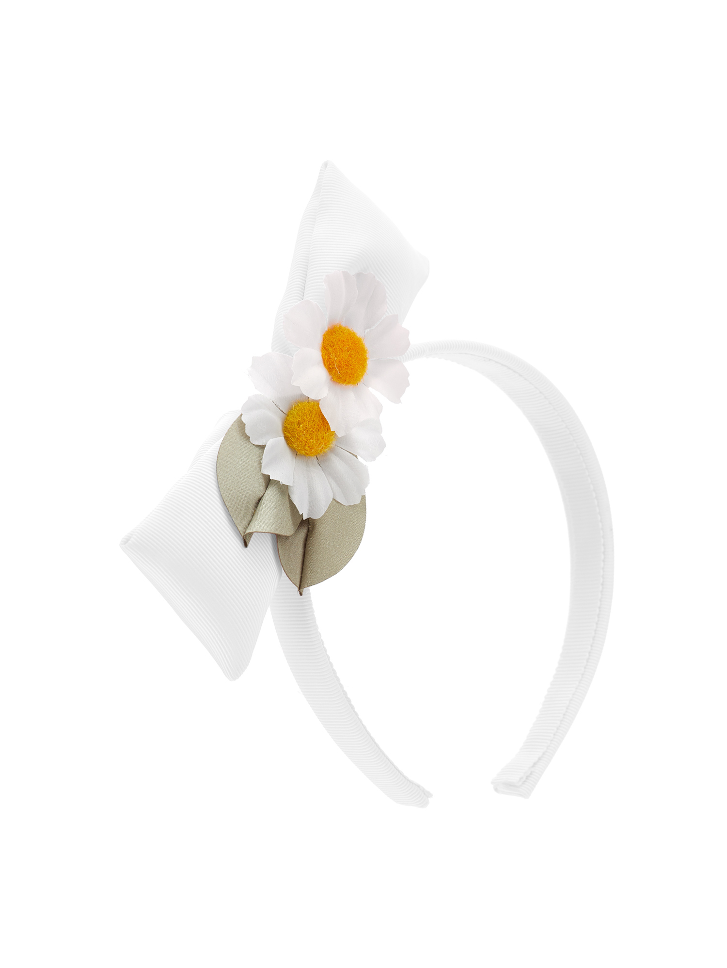 Monnalisa Daisy Maxi Bow Headband In White