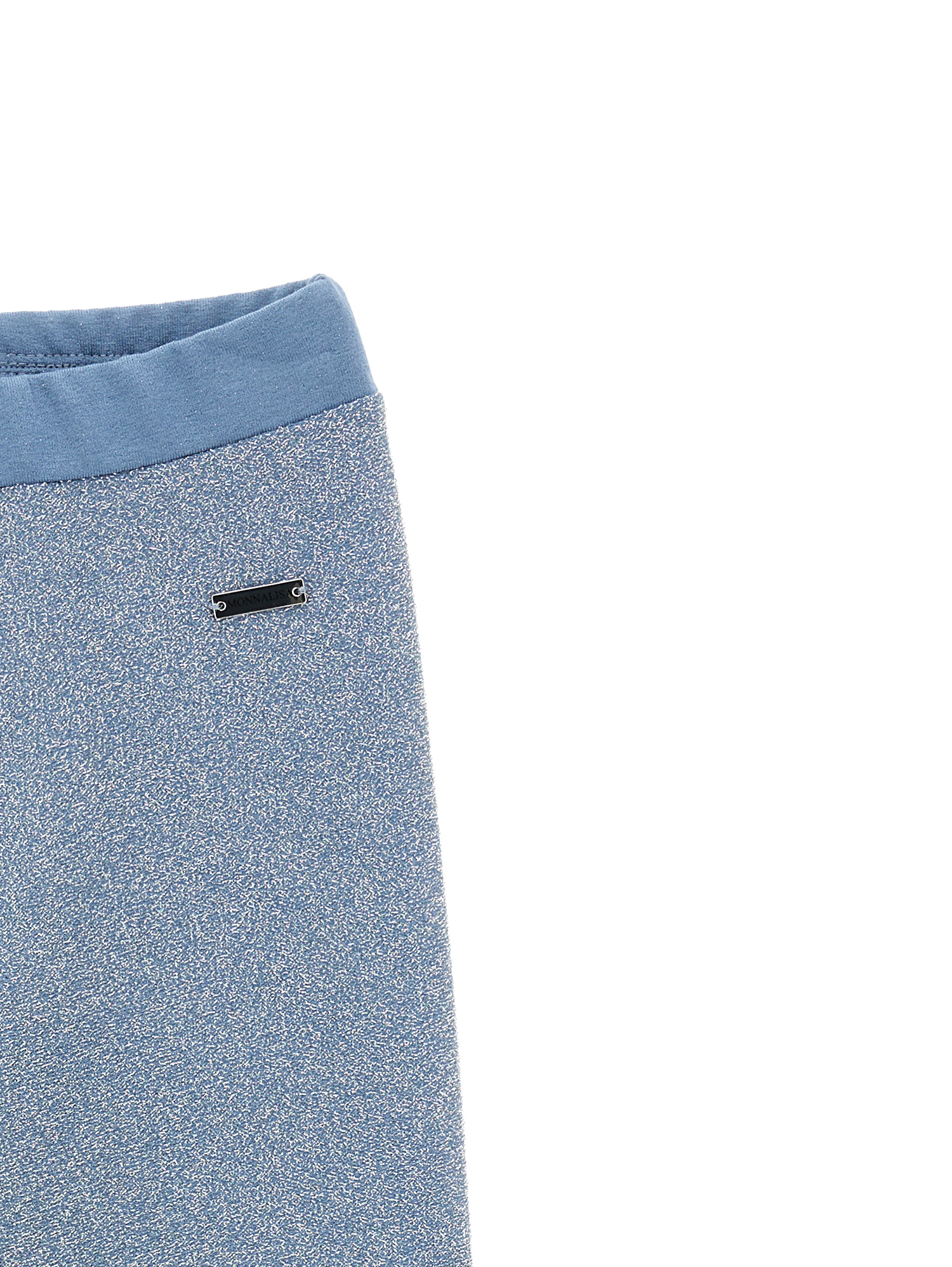 Monnalisa Lurex Leggings In Bluestone + Silver