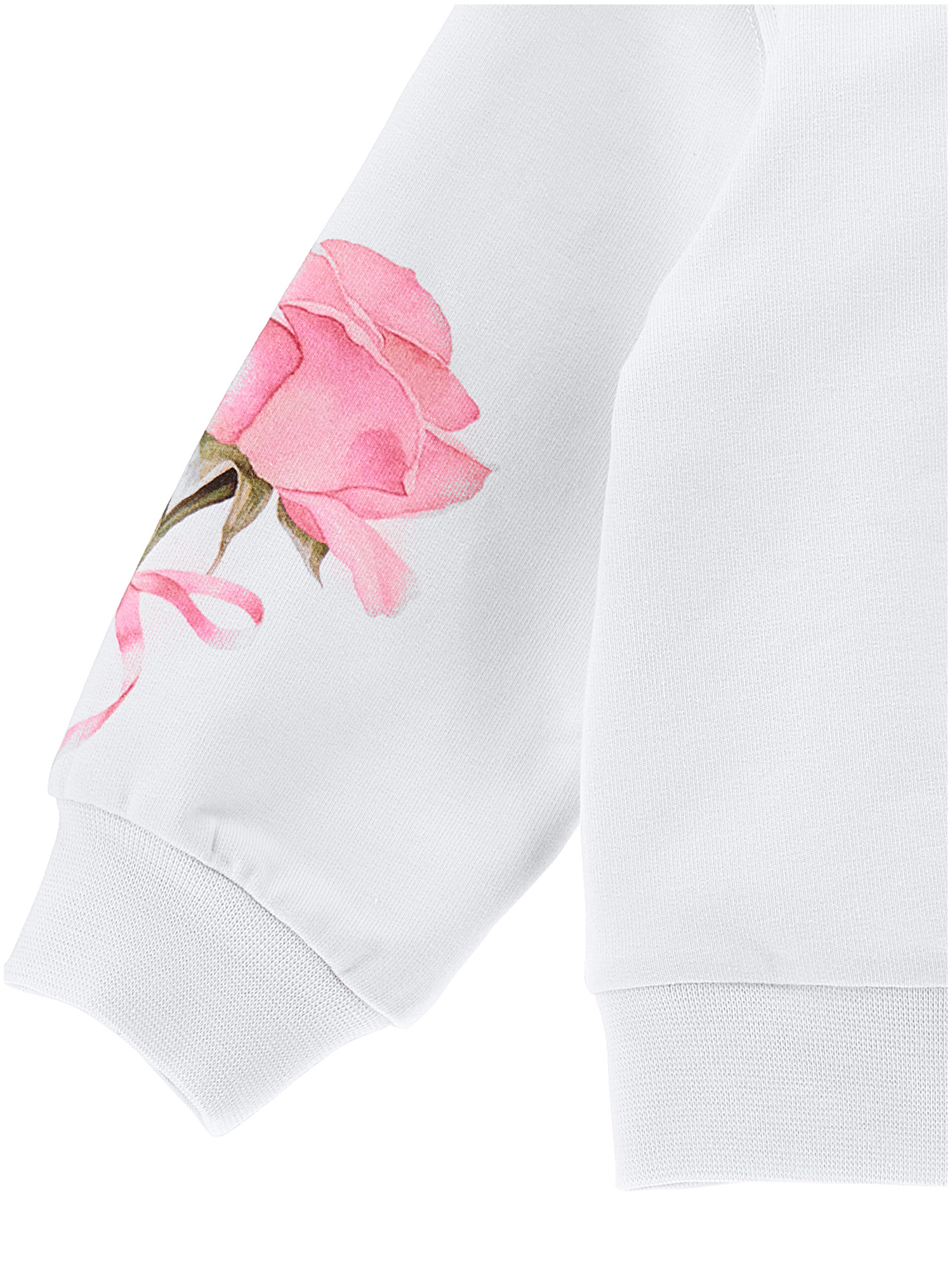 Monnalisa Open Hoodie With Roses In White