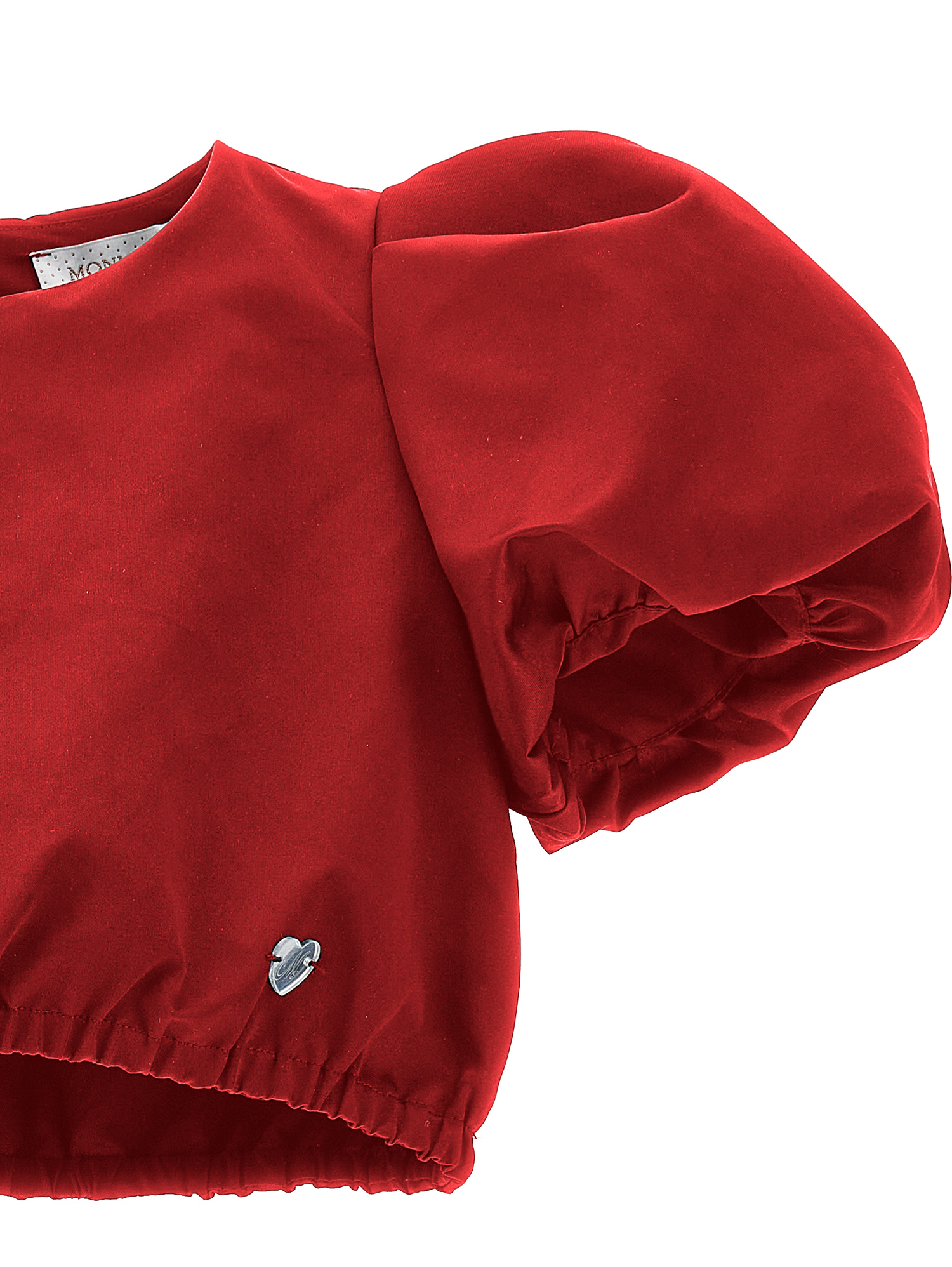 Monnalisa Cropped Duchesse Top In Ruby Red