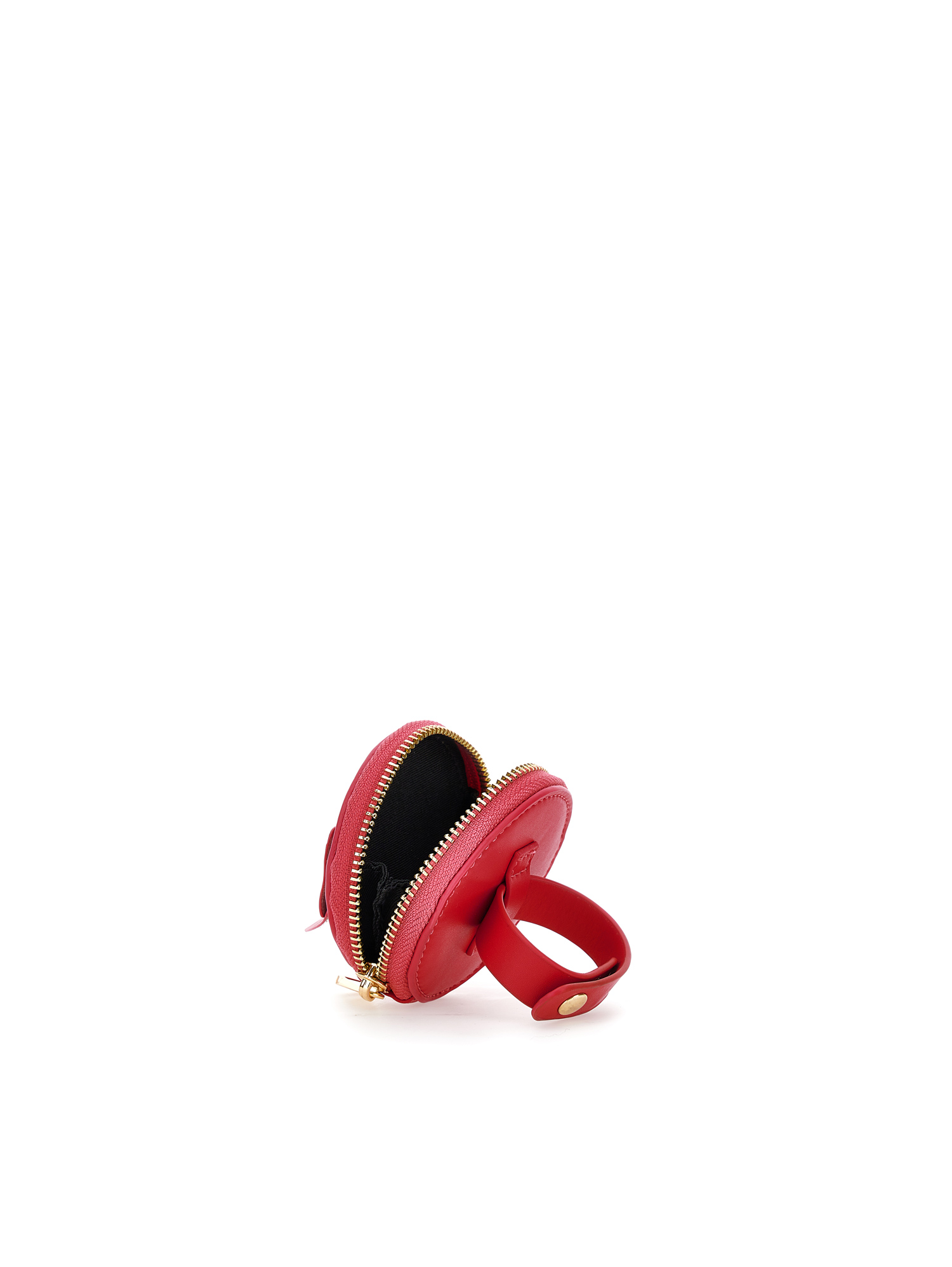 Monnalisa Regenerated Leather Bracelet Purse In Ruby Red