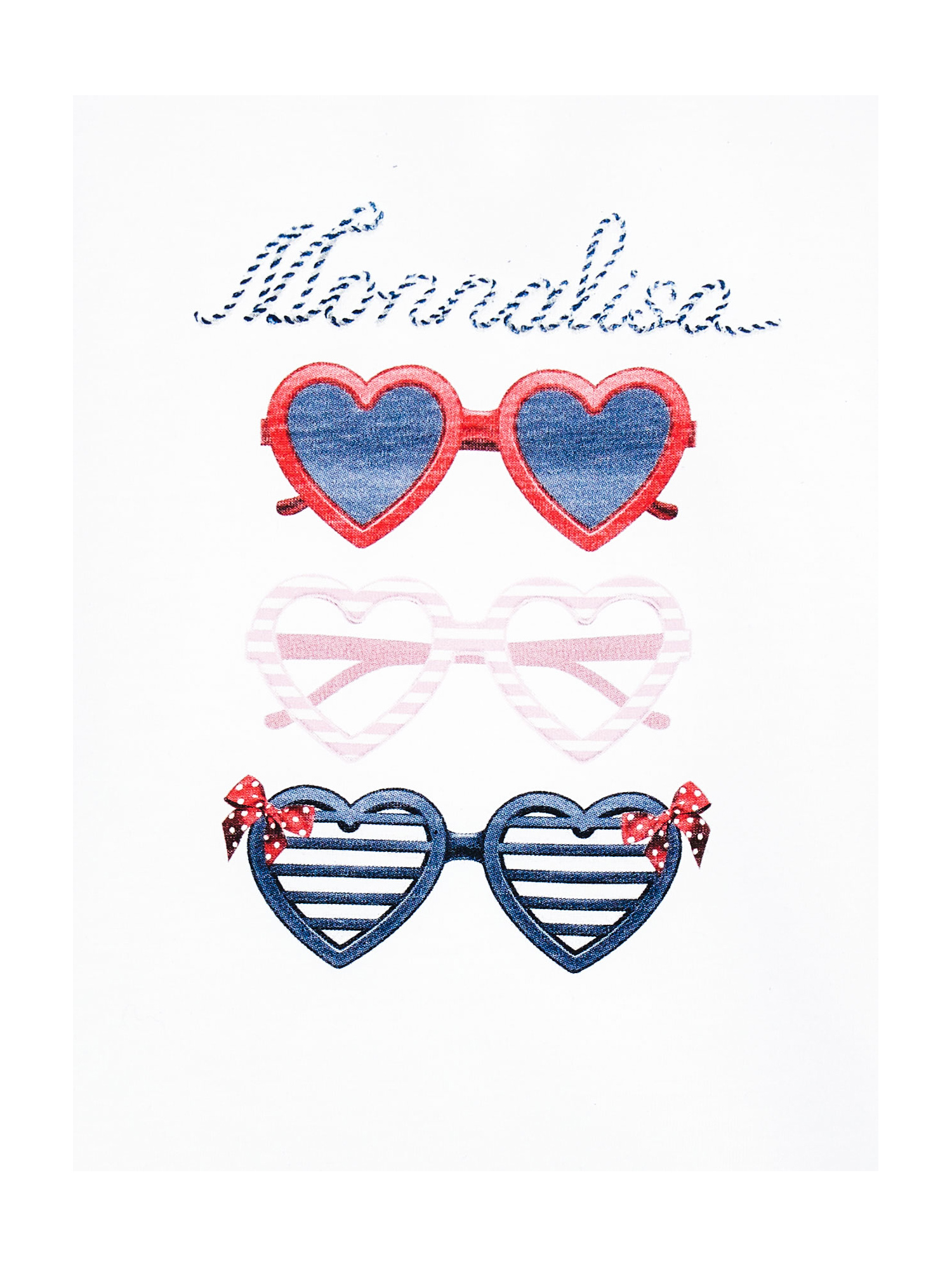 Shop Monnalisa Glasses Print T-shirt In White