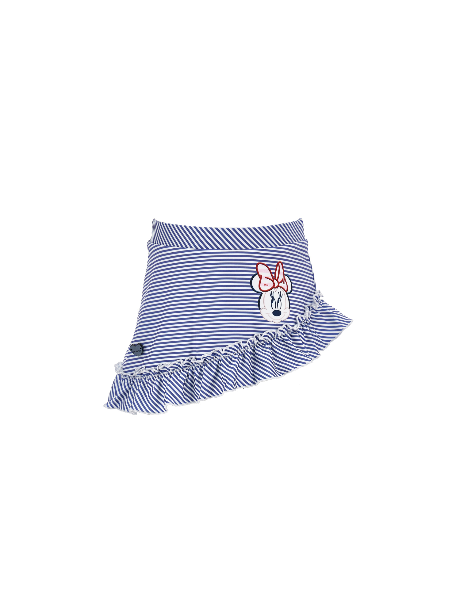 Monnalisa Kids'   Striped Minnie Pareo Skirt In White + Blue