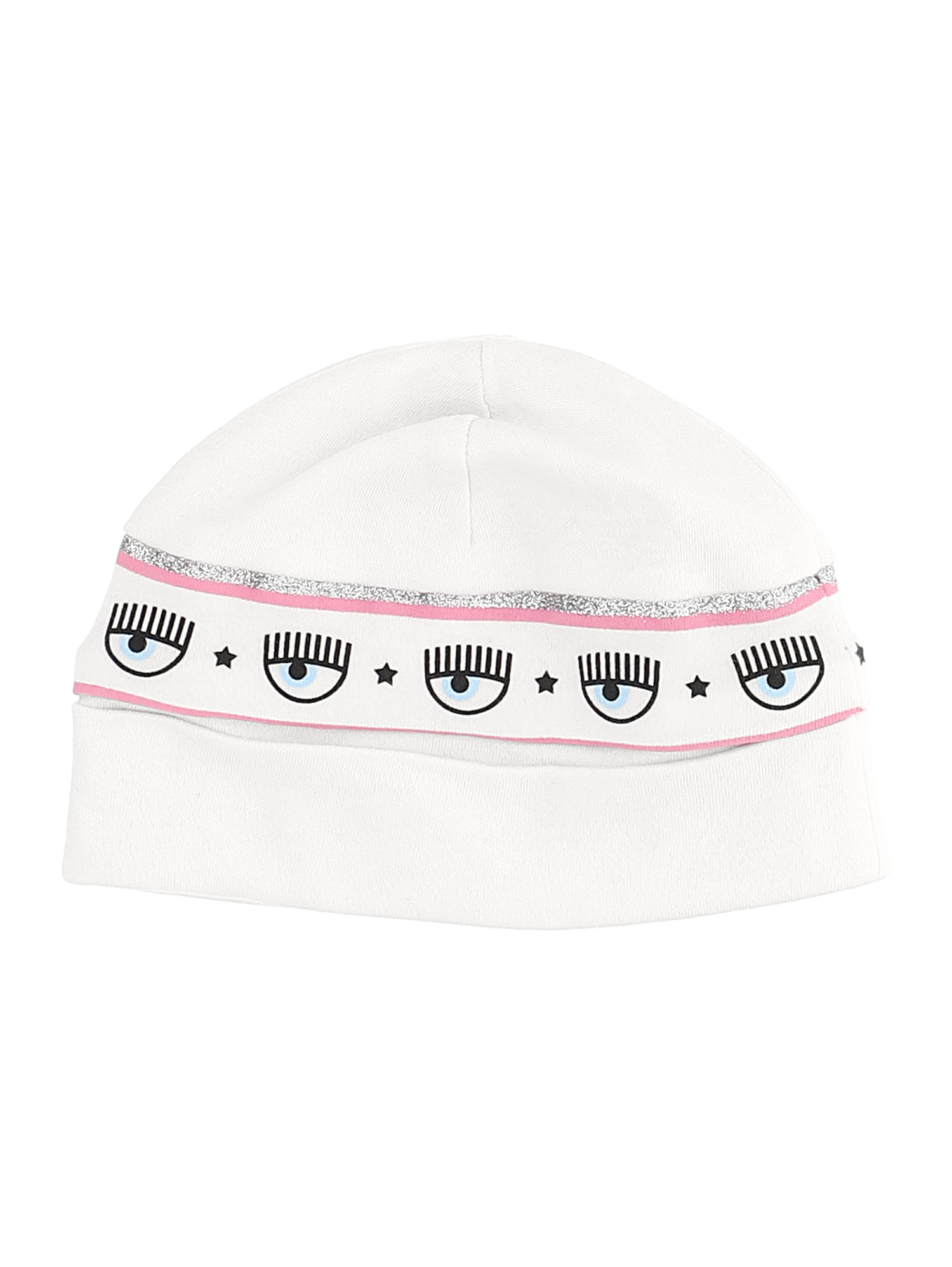Chiara Ferragni Kids'   Maxi Logomania Cotton Bonnet In Cream