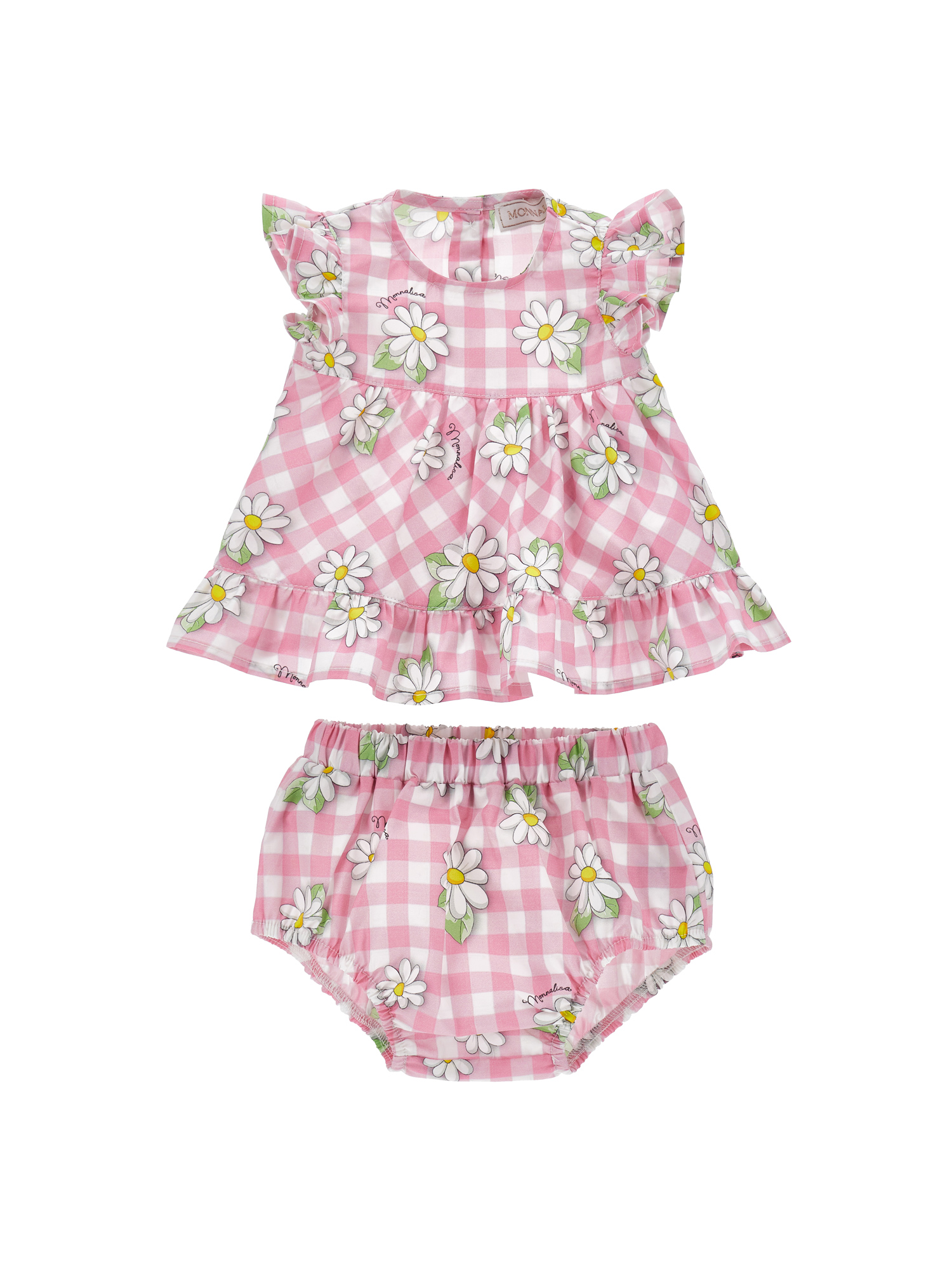Monnalisa Top With Frilled Culottes In Rosa Fairy Tale