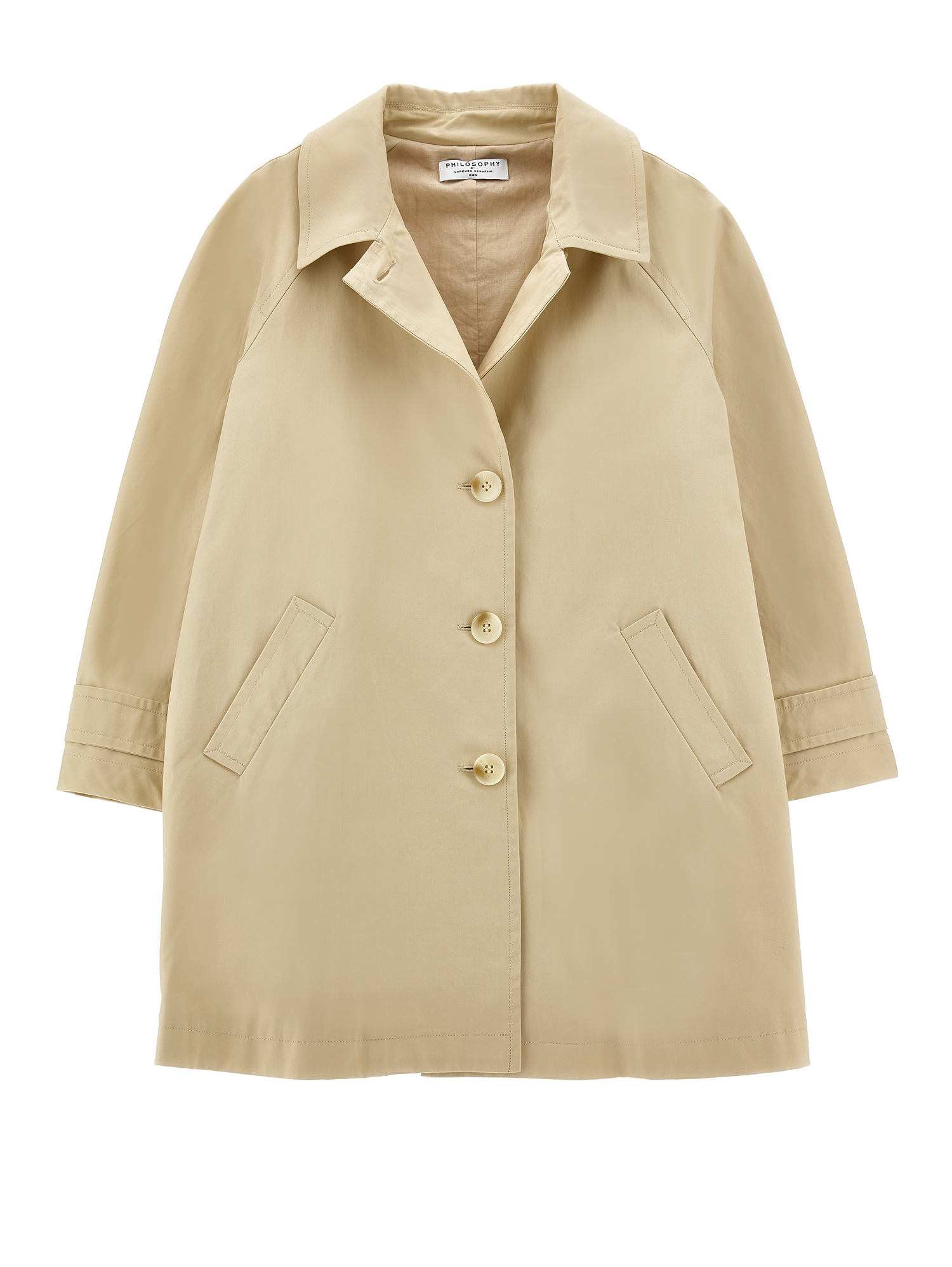 Philosophy Di Lorenzo Serafini Logo-patch Trench Coat In Gold