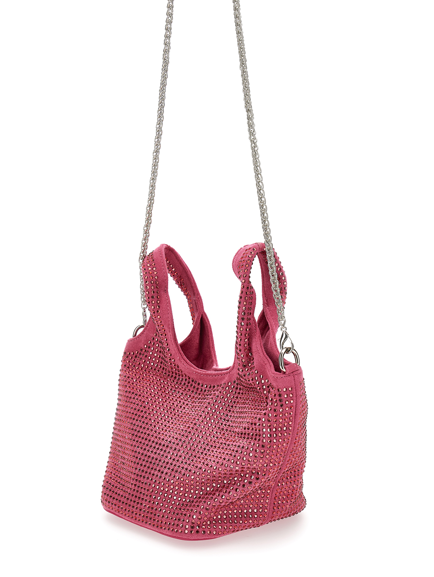 Monnalisa Soft Rhinestone Bag In Fuchsia