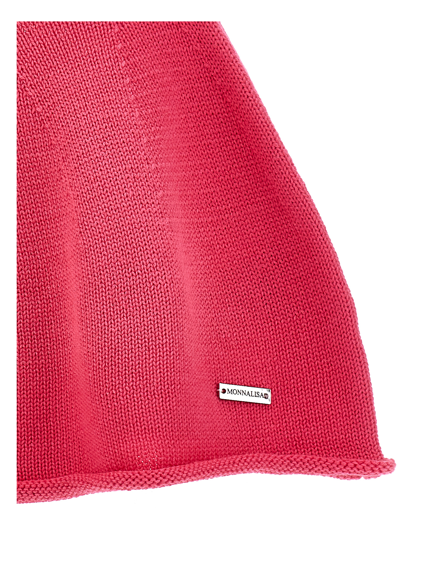 Monnalisa Knitted Cape In Bright Peach Pink