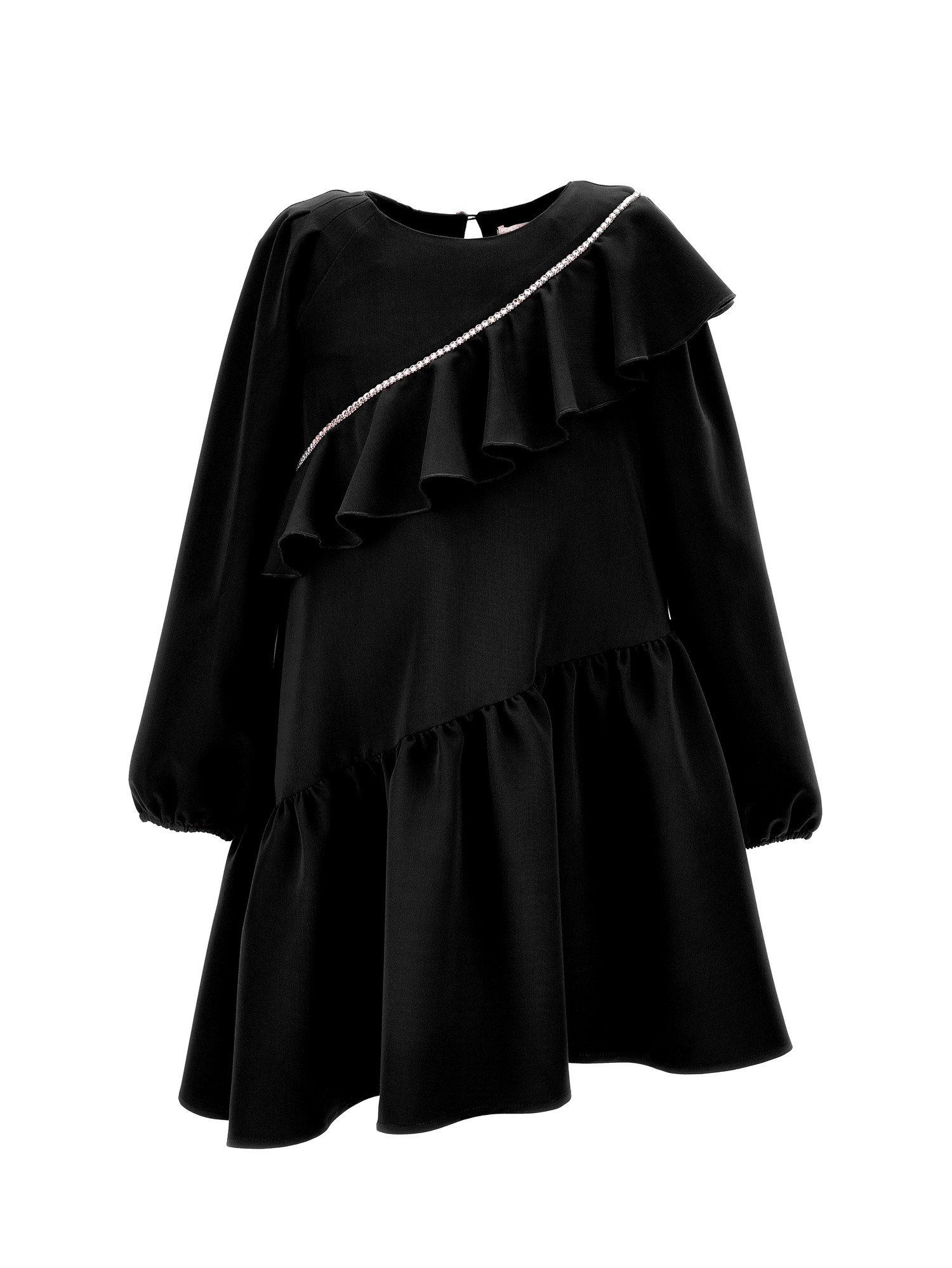 MONNALISA MONNALISA  ASYMMETRIC DRESS WITH RHINESTONES 