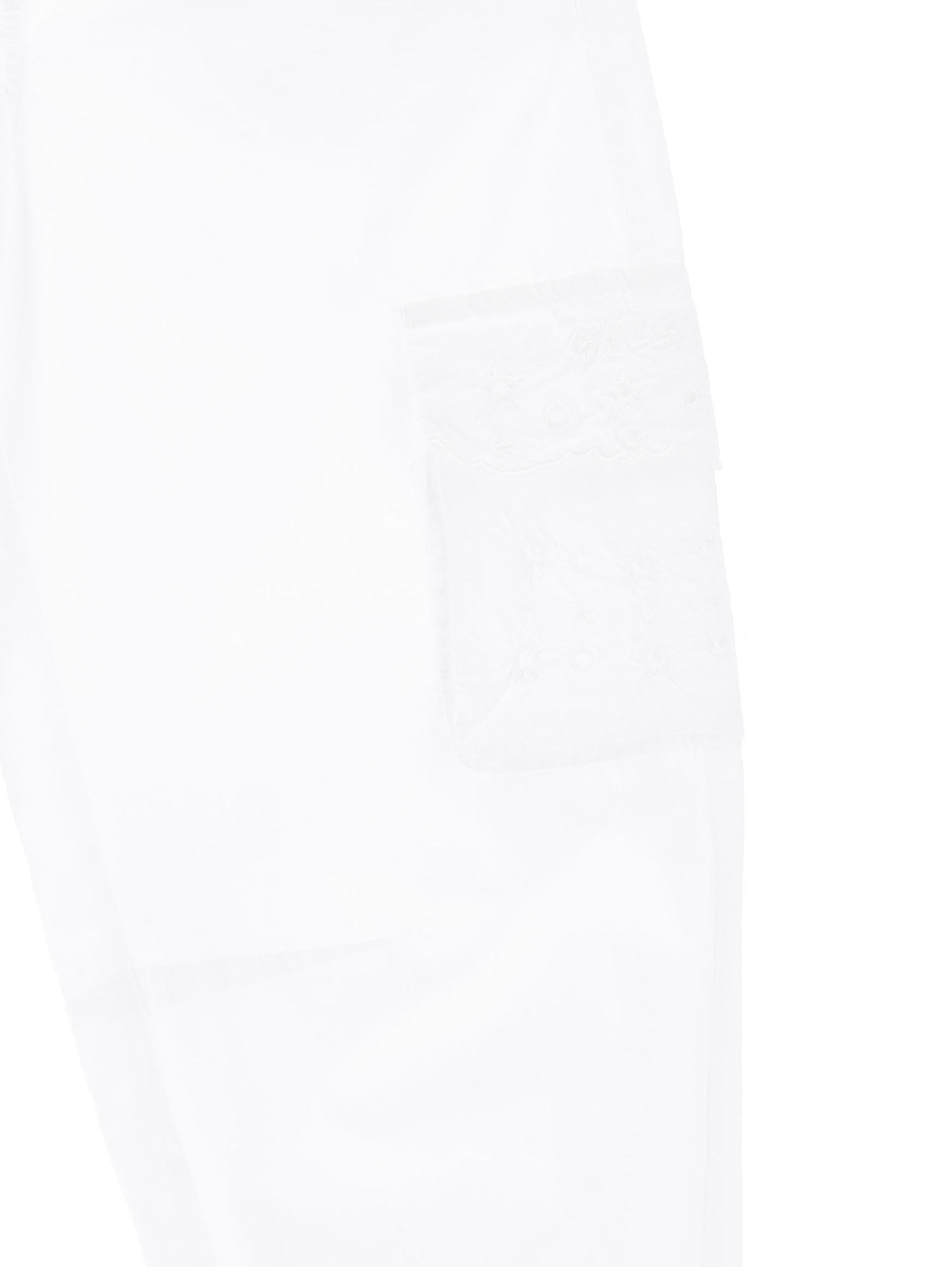 Shop Monnalisa Poplin Trousers With Large Pockets In White