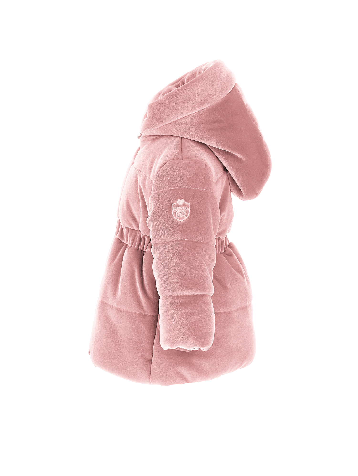 Monnalisa Long Chenille Down Jacket In Onion Couture