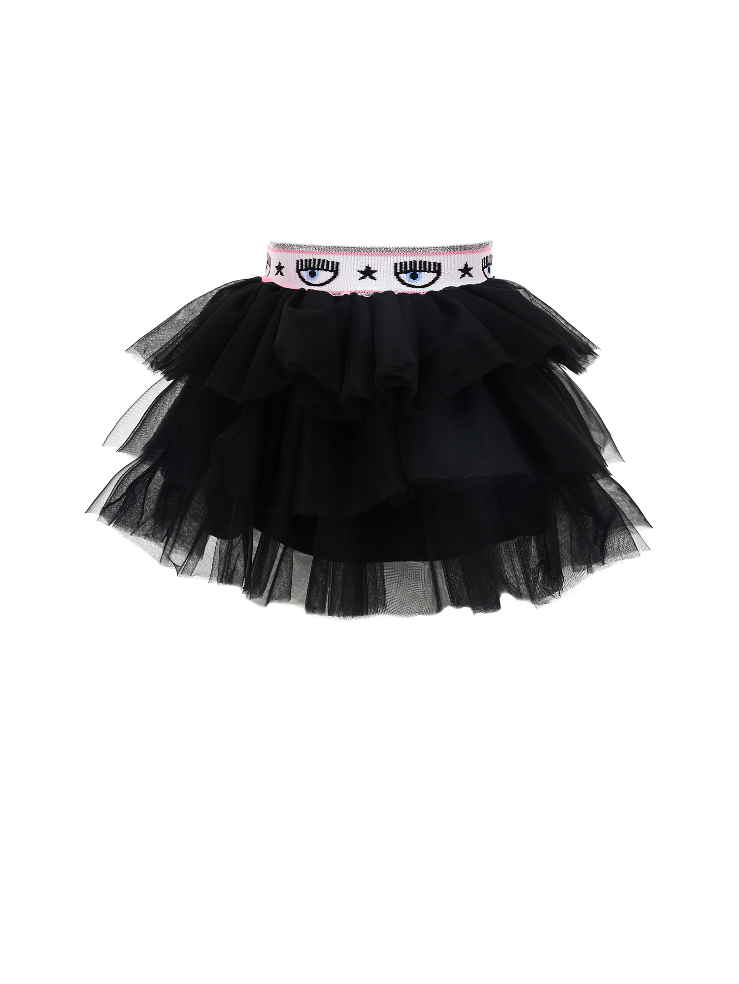 Chiara Ferragni Eyelike Silk-touch Tulle Skirt In Black