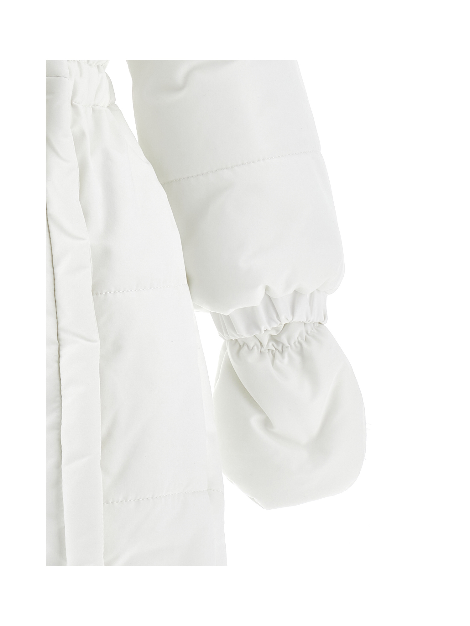 Shop Monnalisa Full Nylon Snowsuit In Cream