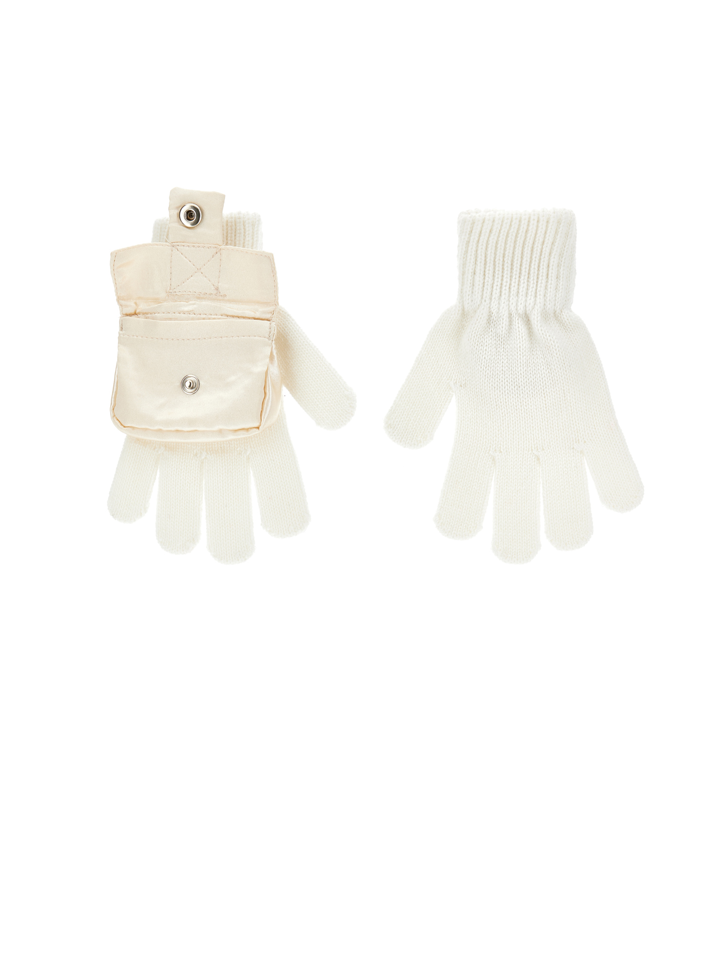 Shop Monnalisa Gloves With Satin Pocket In Cream