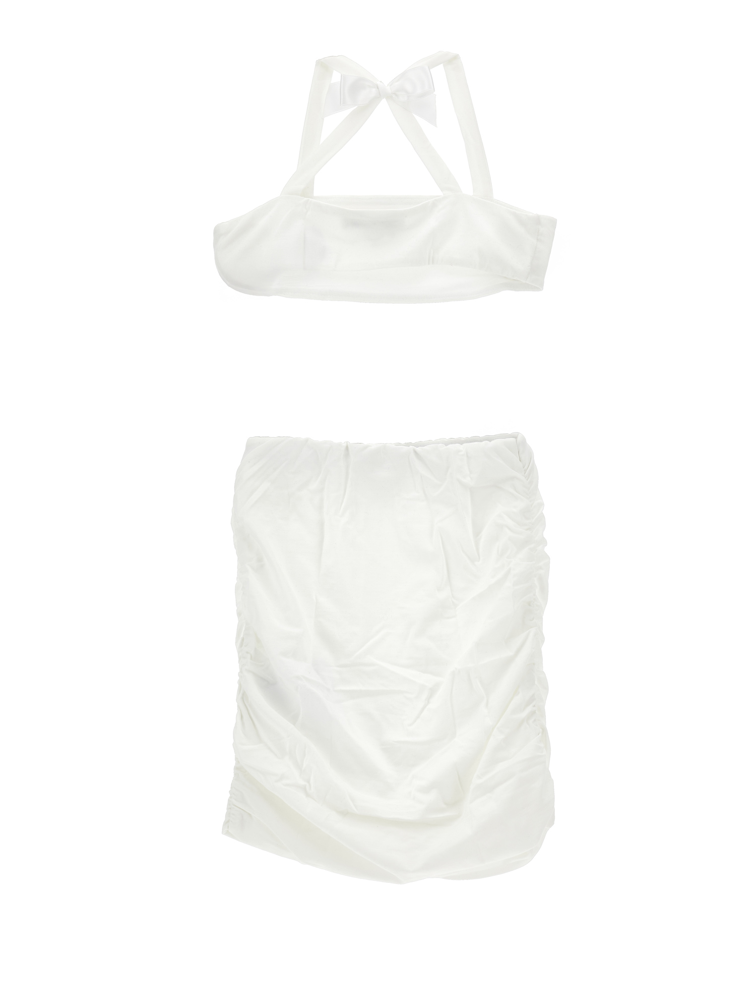 Philosophy Di Lorenzo Serafini Philosophy Kids Top And Skirt Set With Bow In White