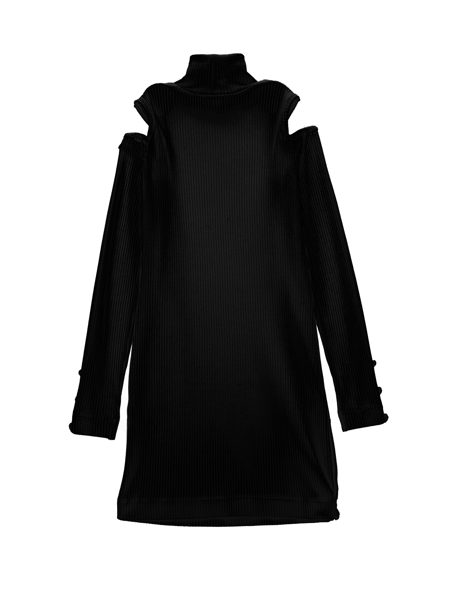 Shop Monnalisa Viscose Ribbed Minidress In Black