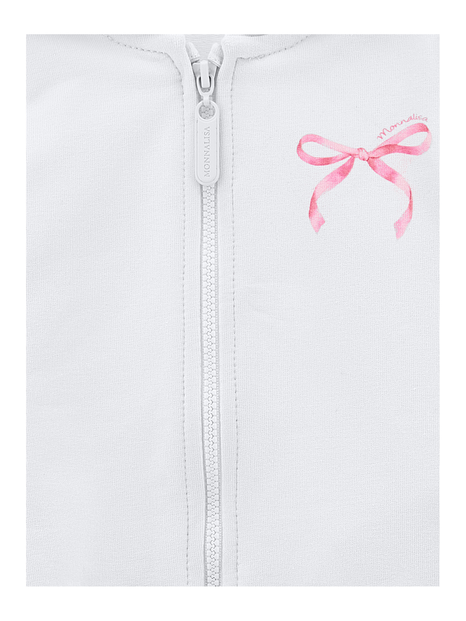 Monnalisa Open Hoodie With Roses In White