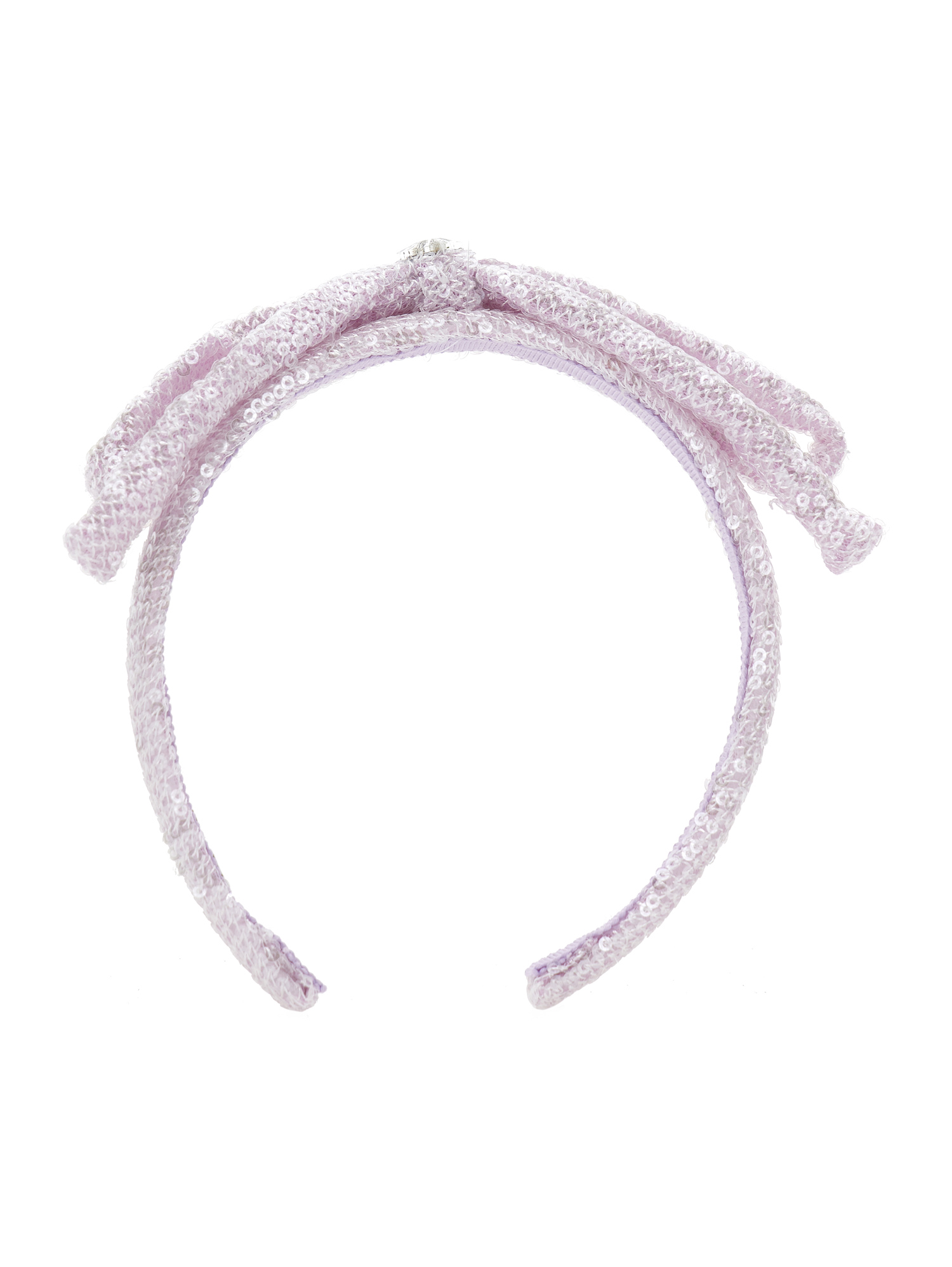 Monnalisa Kids'   Hairband With Sequins In Dusty Pink Rose