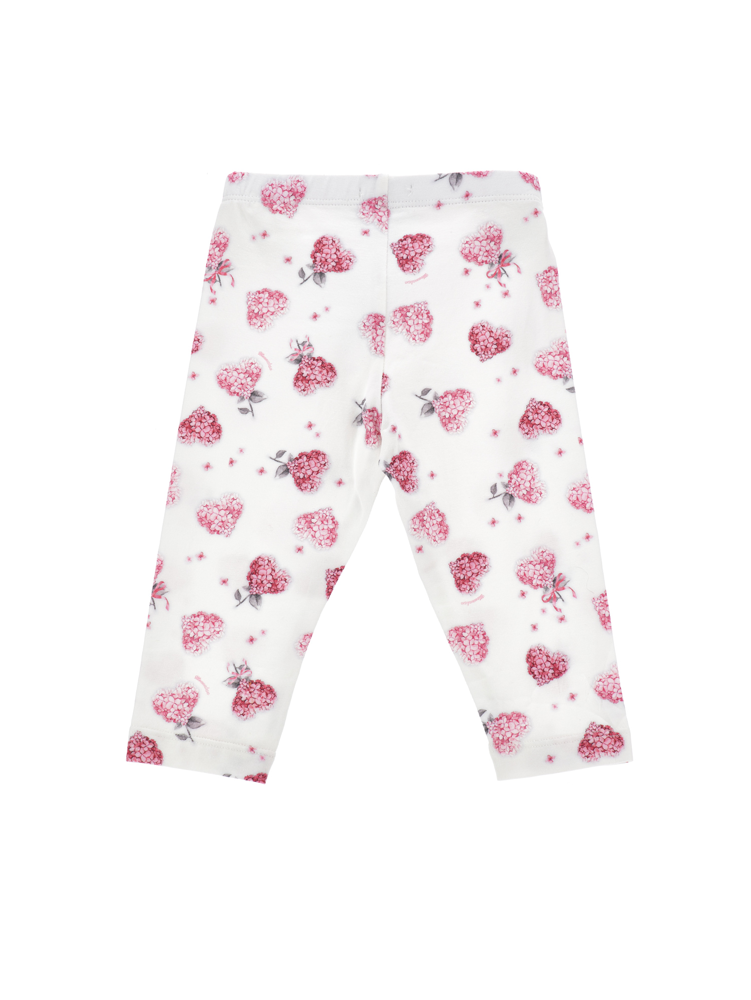Monnalisa Floral Jersey Leggings In Cream