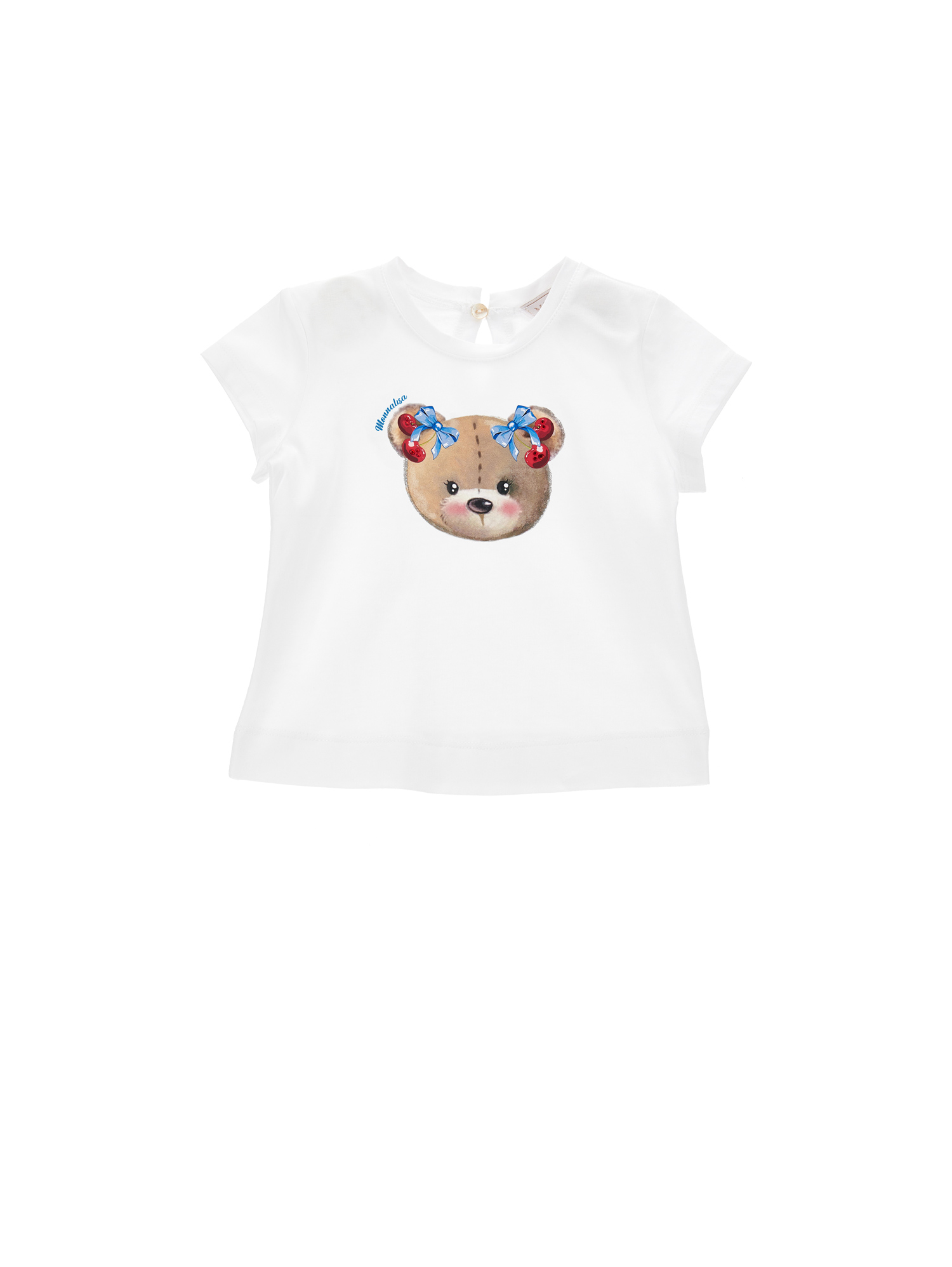 Monnalisa Babies'   Teddy Print Jersey T-shirt In White