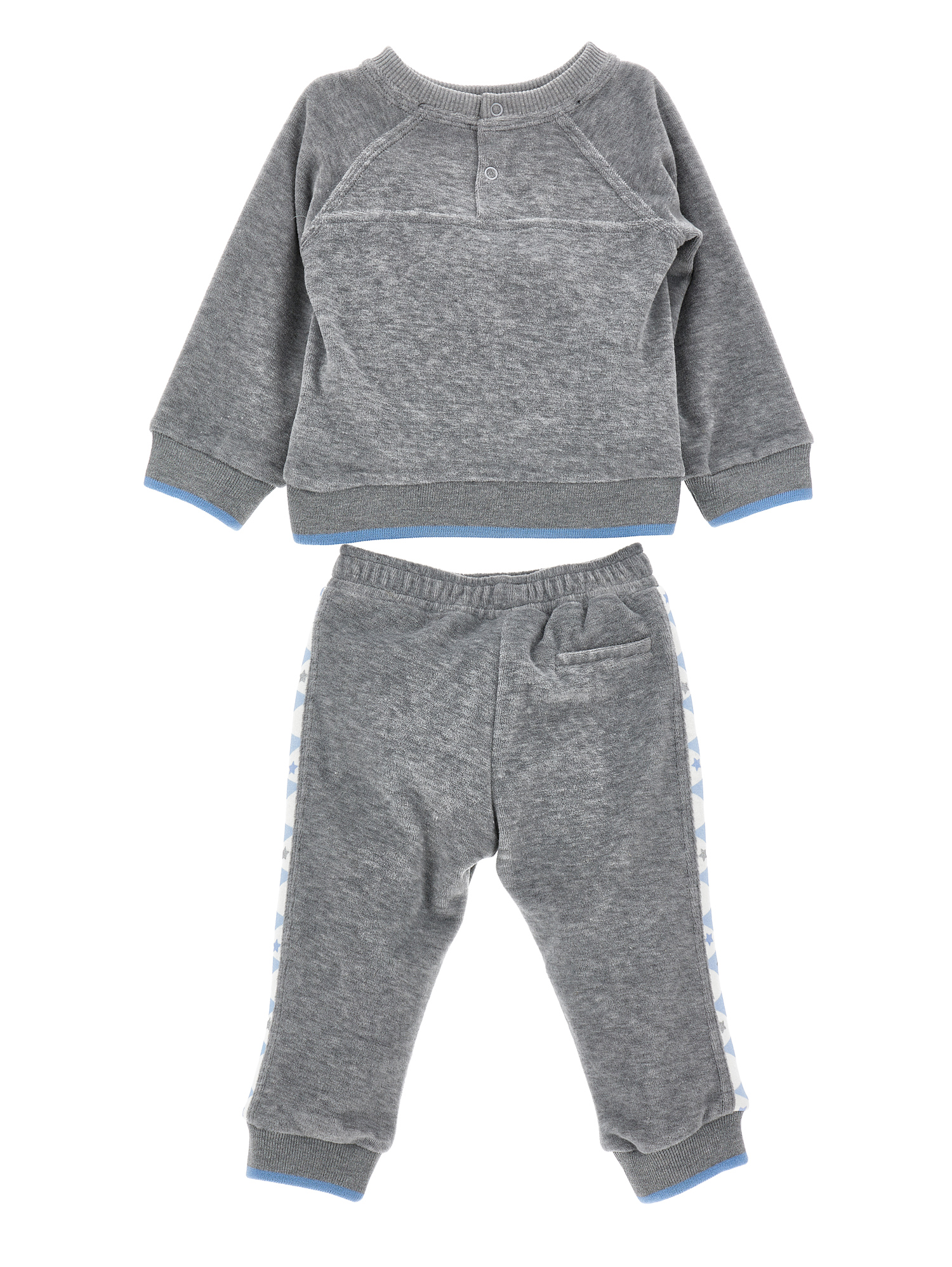 Monnalisa Two-piece Chenille Tracksuit In Grey