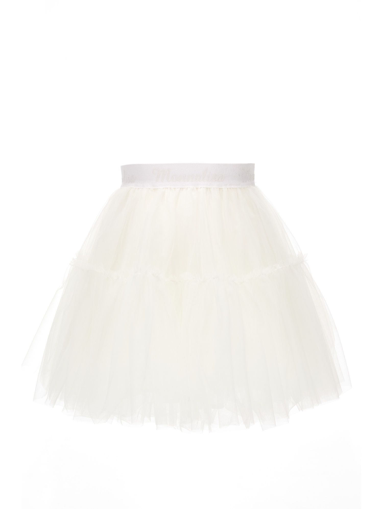 Shop Monnalisa Silk-touch Tulle Skirt In Cream