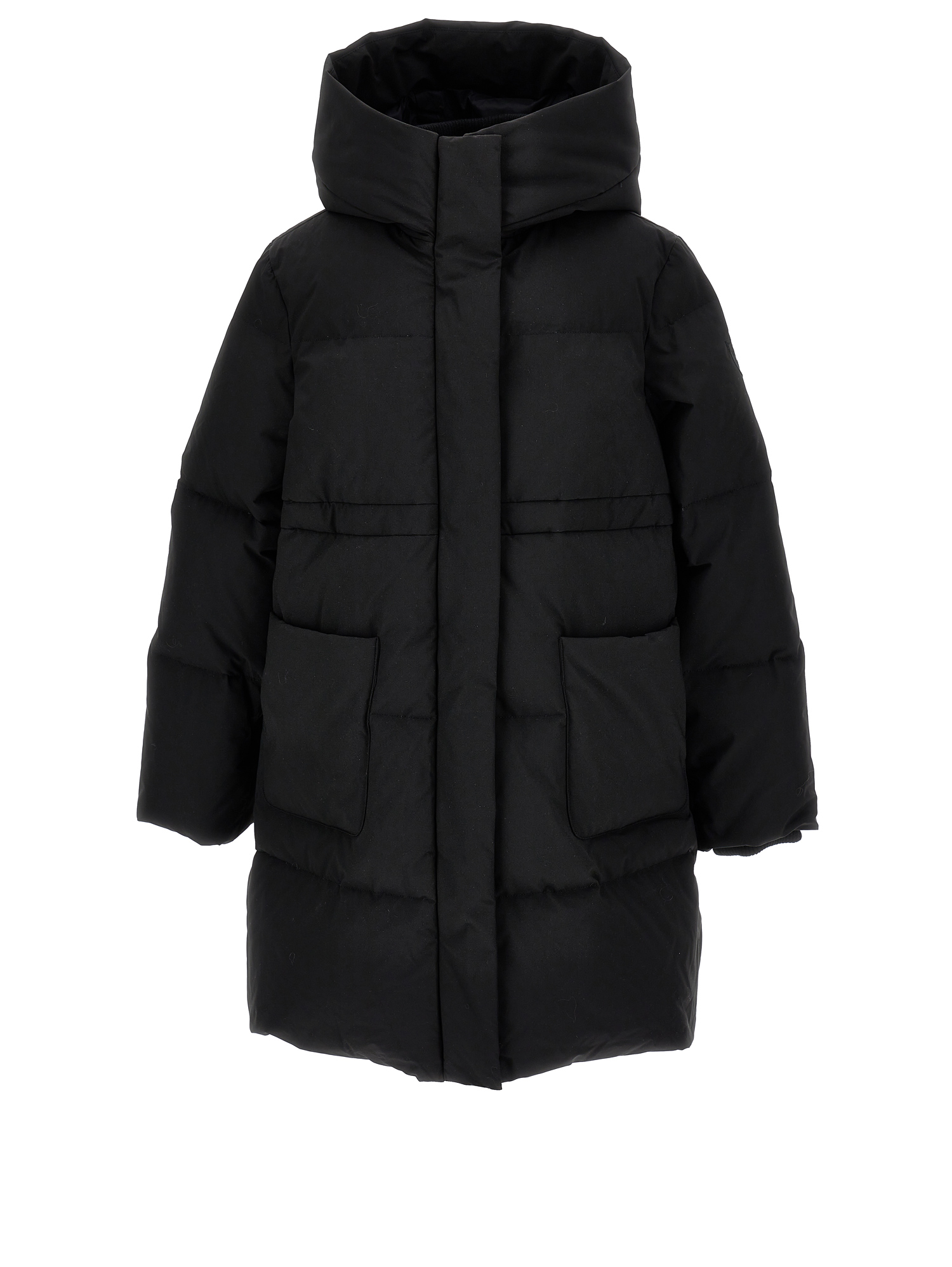 Monnalisa Genuine Down Long Nylon Down Jacket In Black