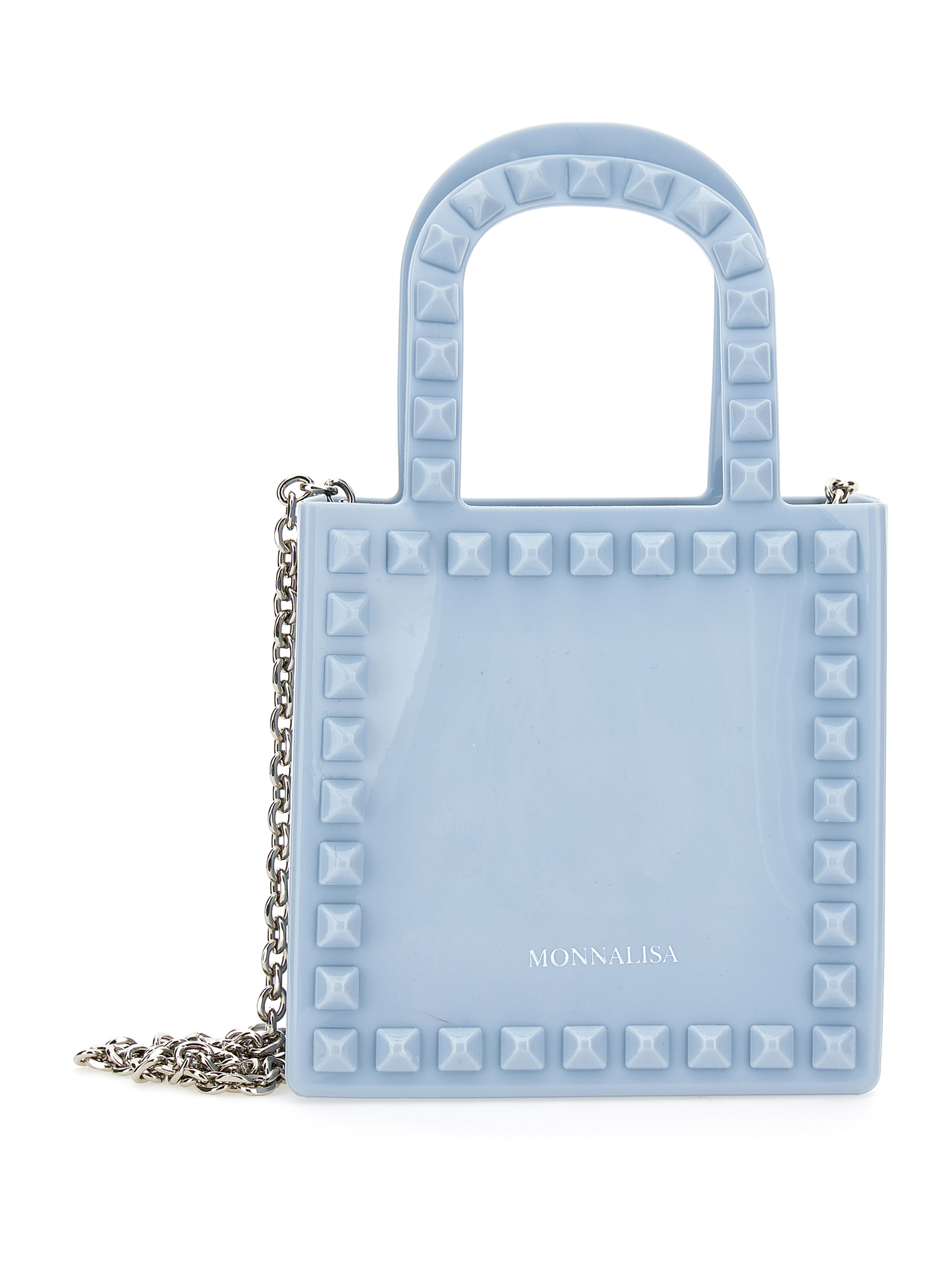 Monnalisa Pvc Shopper-style Minibag In Sky Blue
