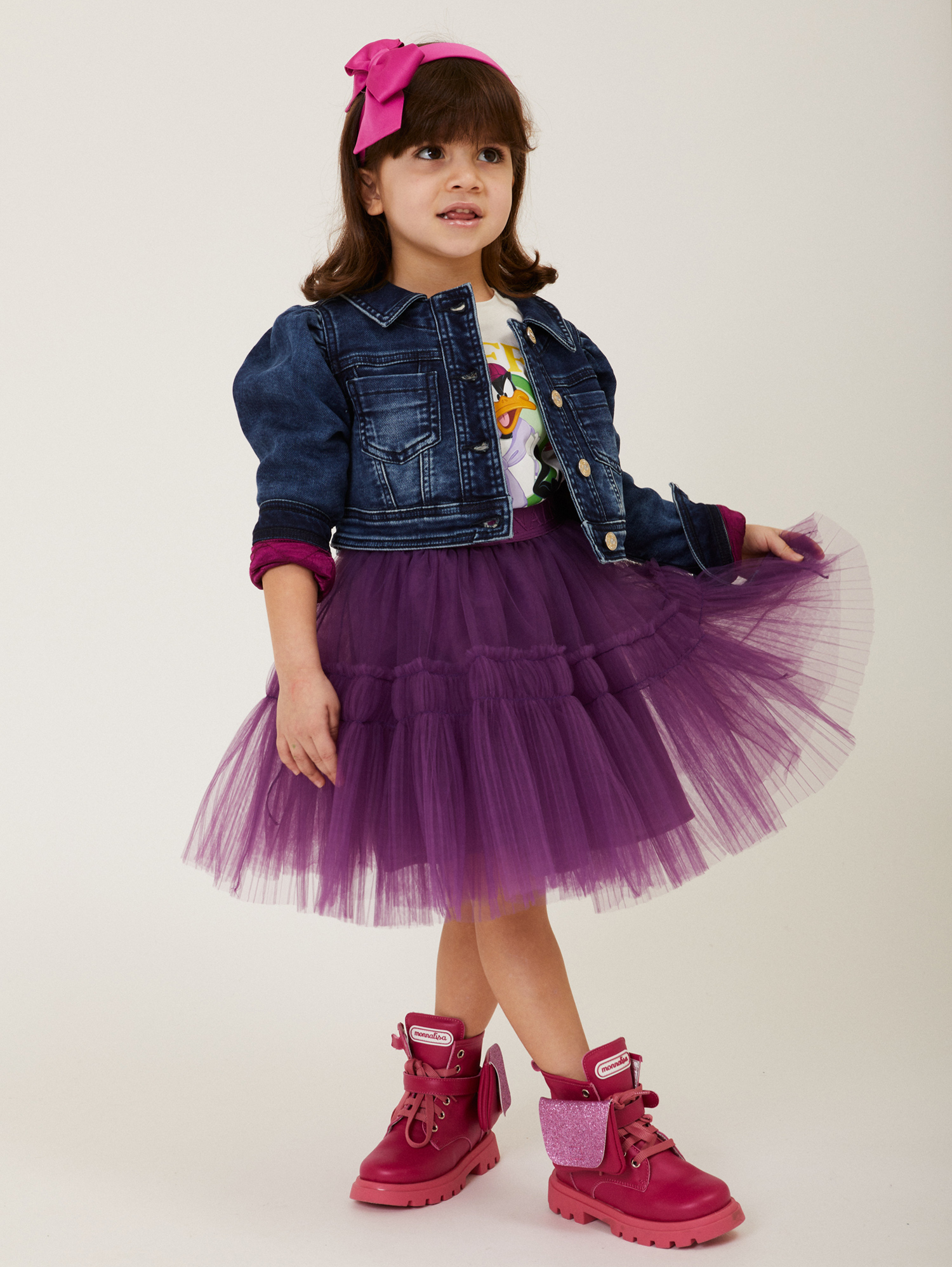 Daffy Duck denim jacket girl Monnalisa United States