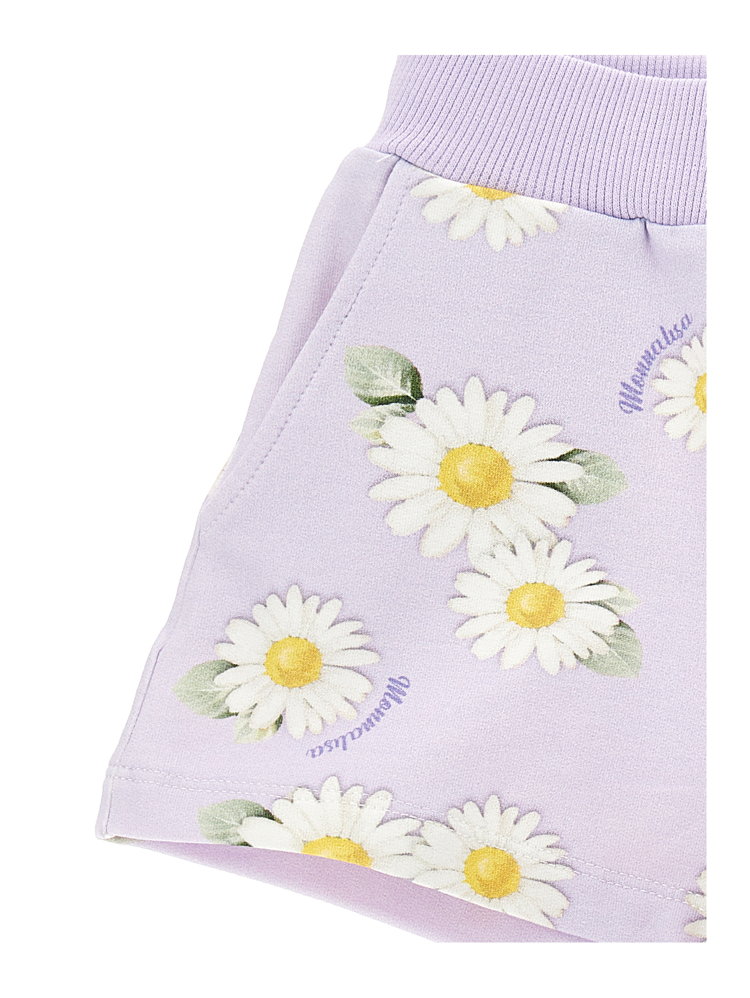 Monnalisa Daisy Fleece Shorts In Wisteria