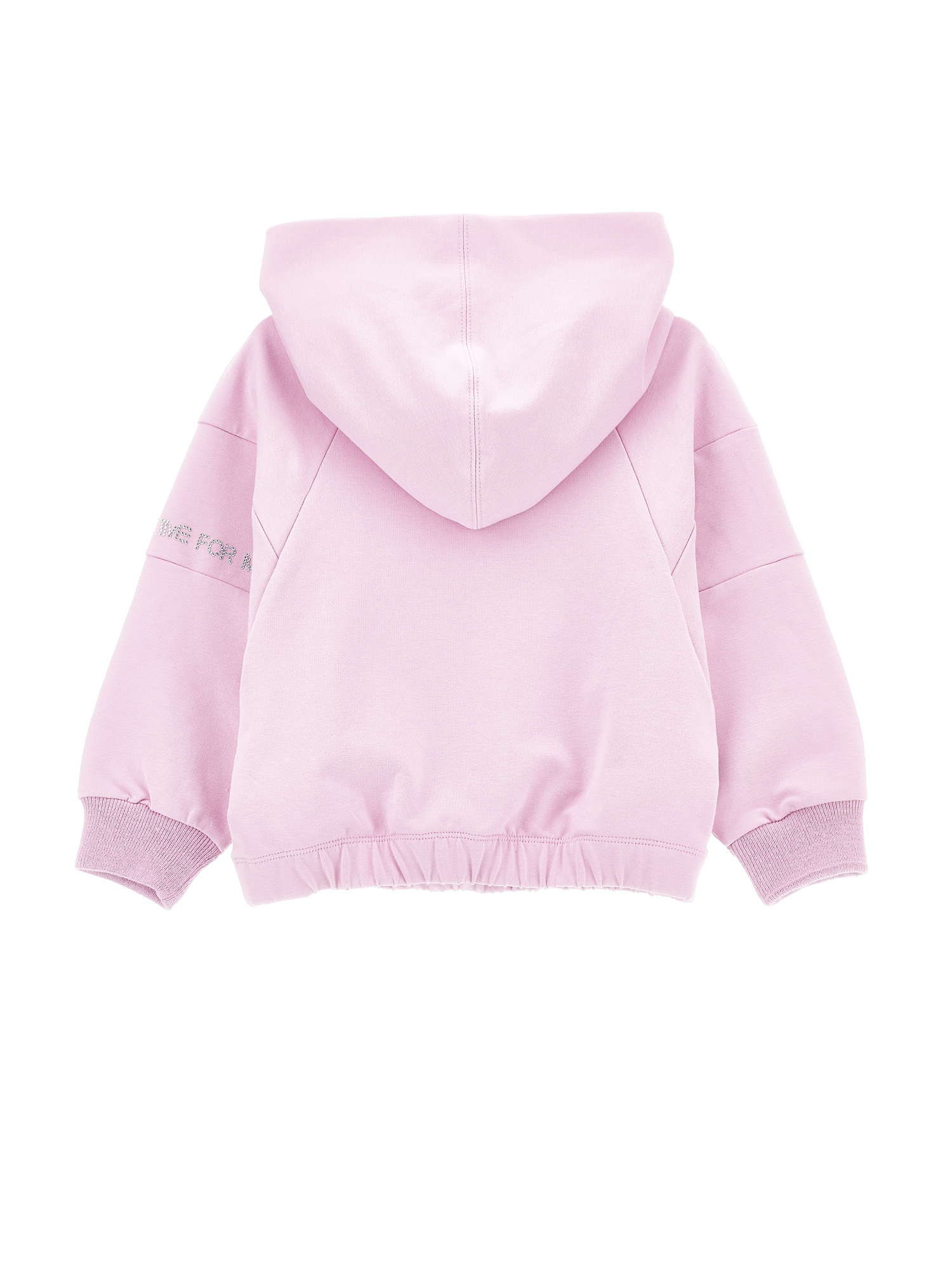 Shop Monnalisa Cotton Hoodie With Studs In Rosa Fairy Tale