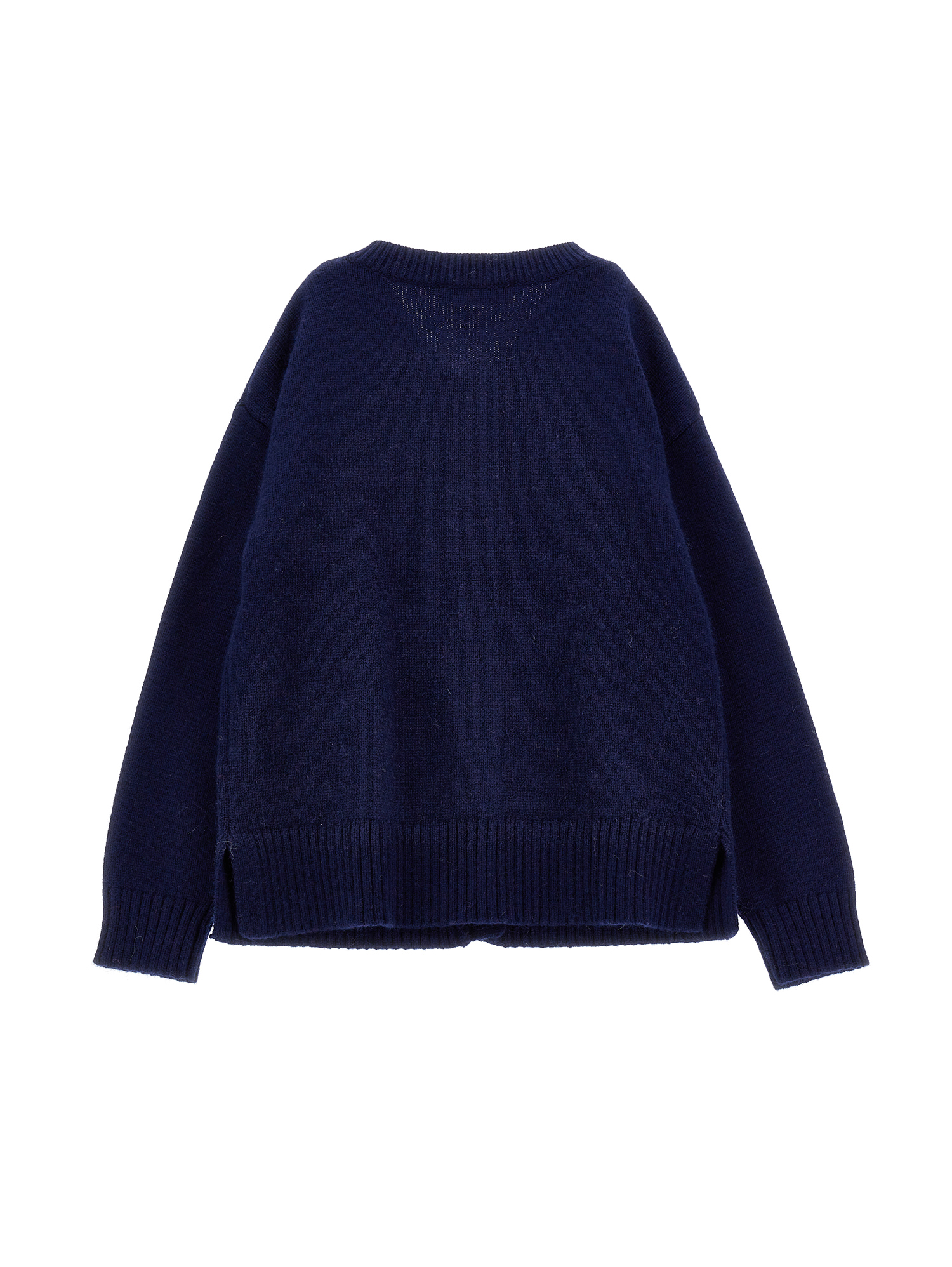 Monnalisa Soft Knit Cardigan In Navy Blue