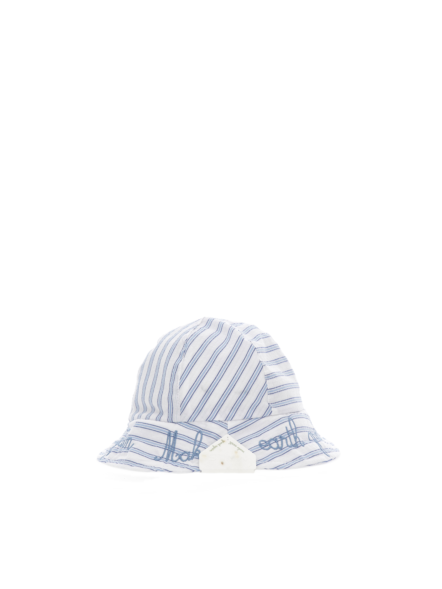 Shop Monnalisa Striped Fisherman Hat In White