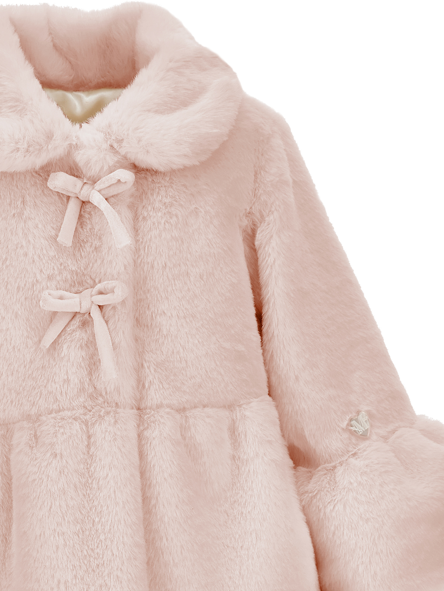 Monnalisa Soft Plush Coat In Shirinking Violet