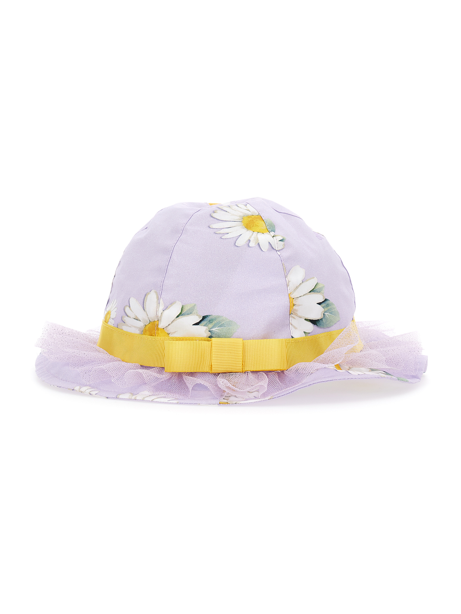 Monnalisa Daisy Print Canvas Hat In Wisteria