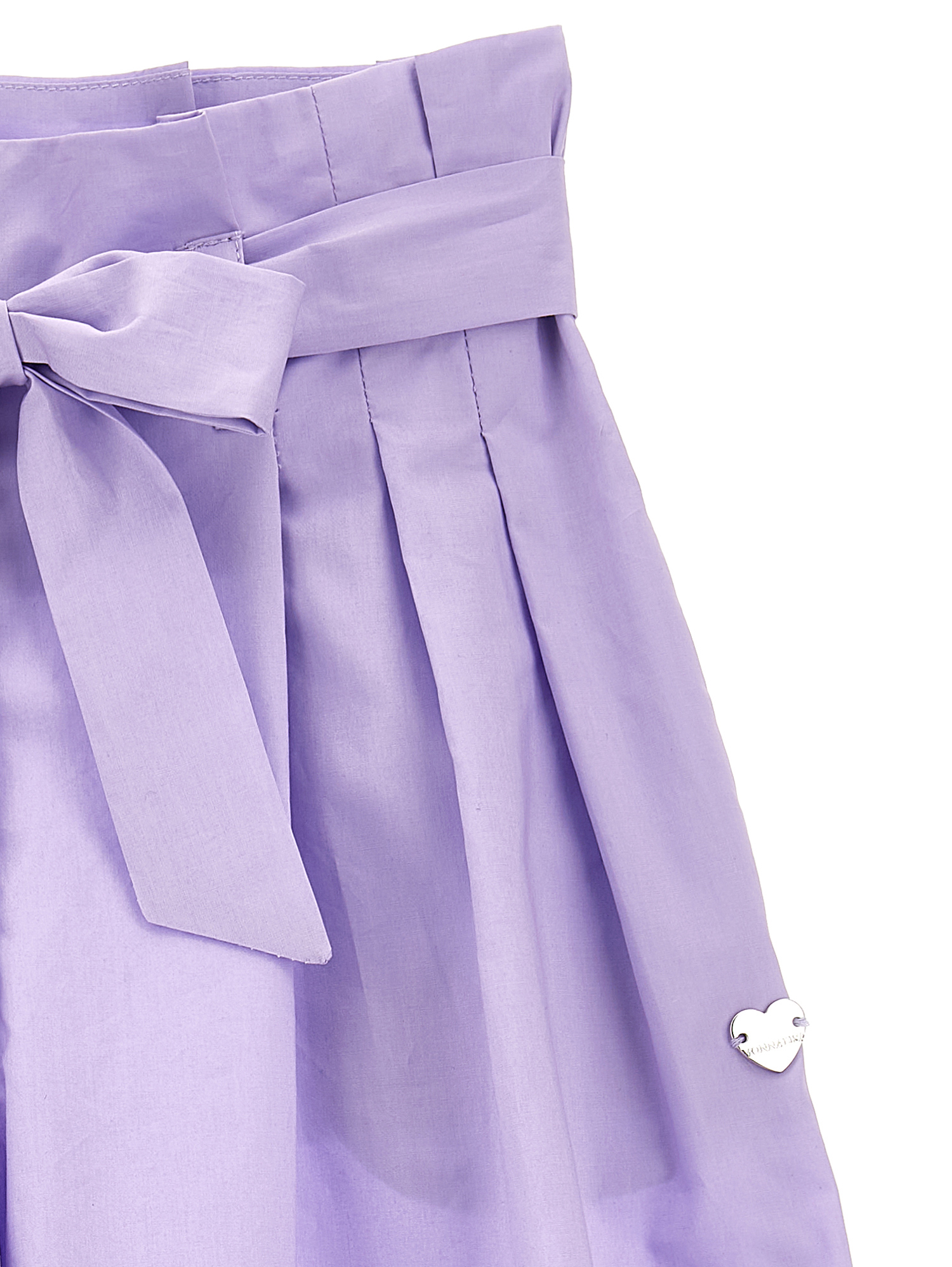 Monnalisa Solid Colour Cropped Trousers In Wisteria