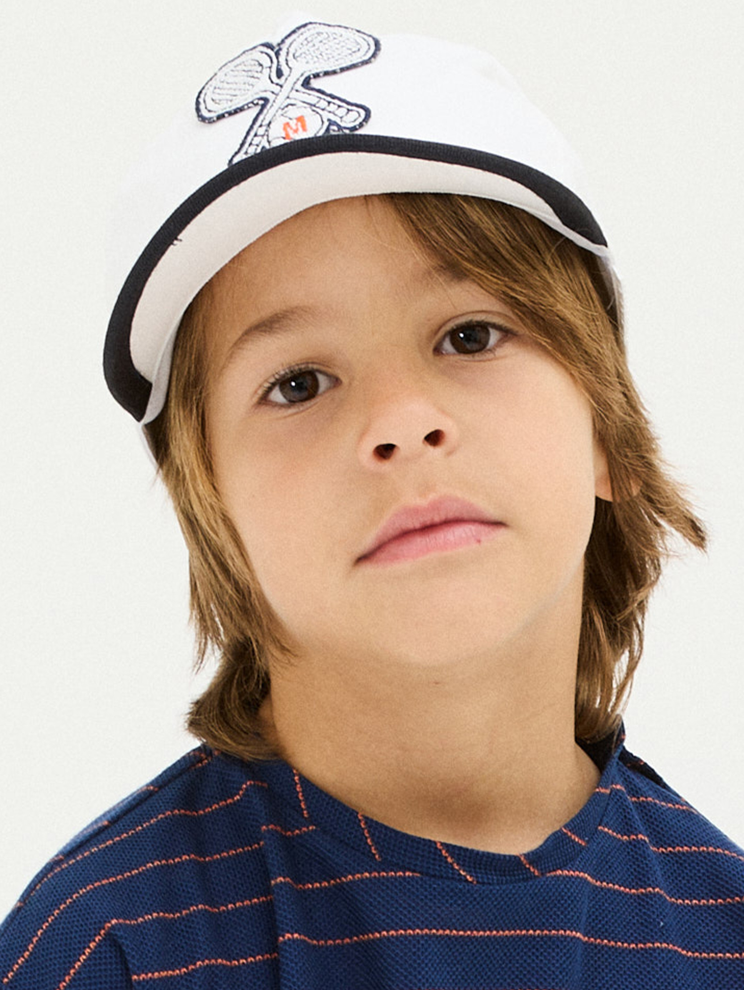 Monnalisa Tennis Print Baseball Cap In White