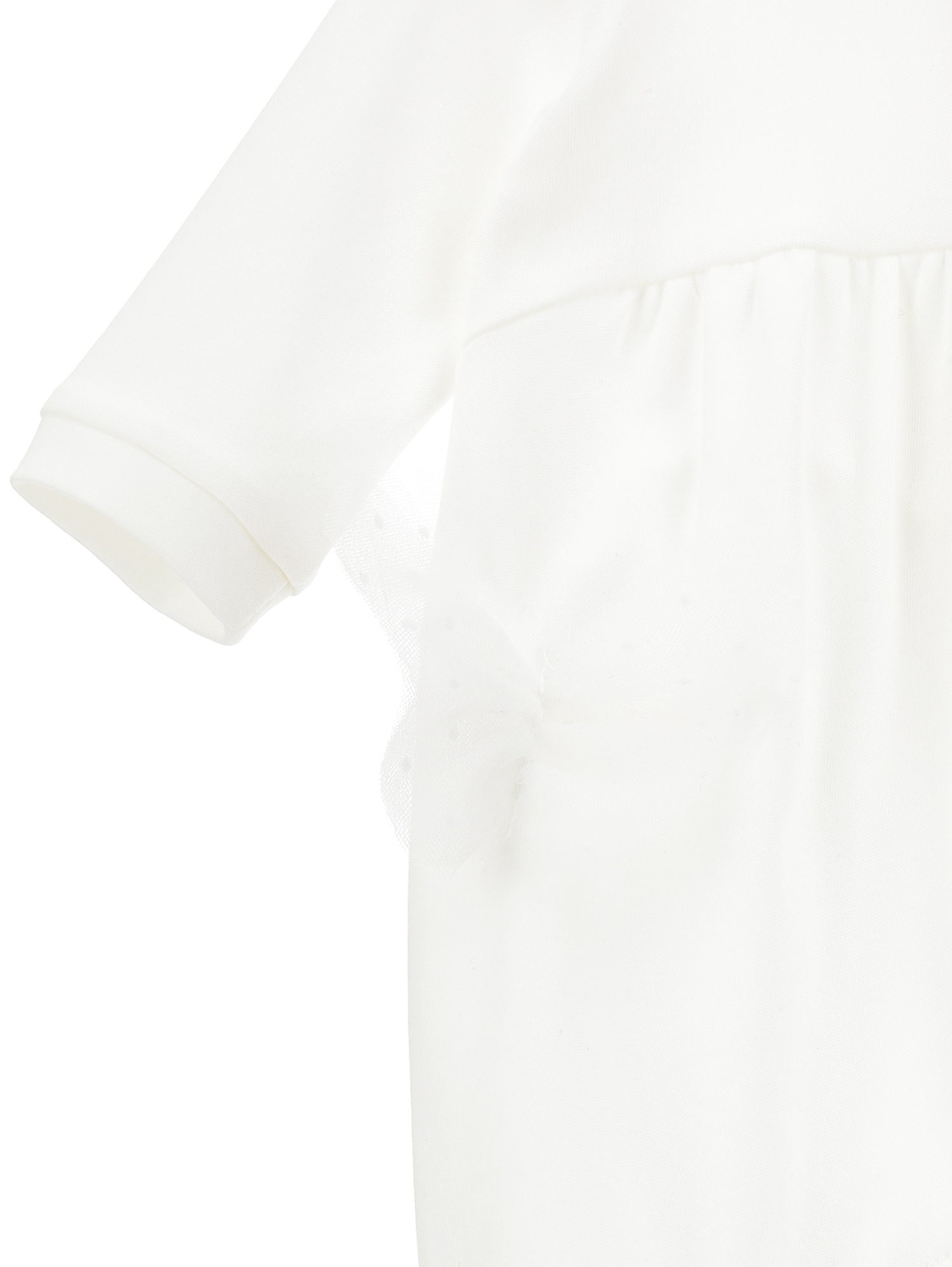 Monnalisa Playsuit With Tulle Details In Cream