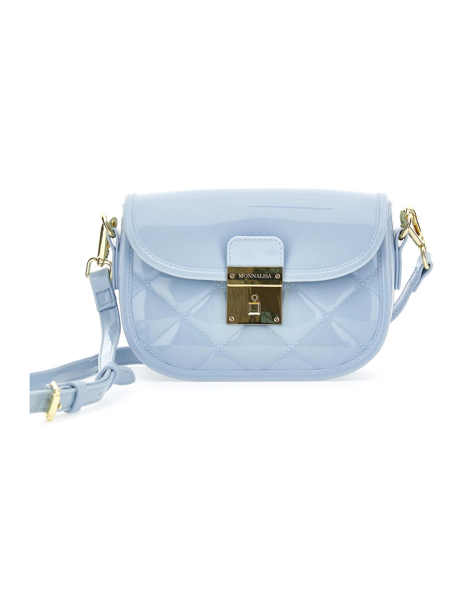 Monnalisa Pvc Bag With Shoulder Strap In Sky Blue