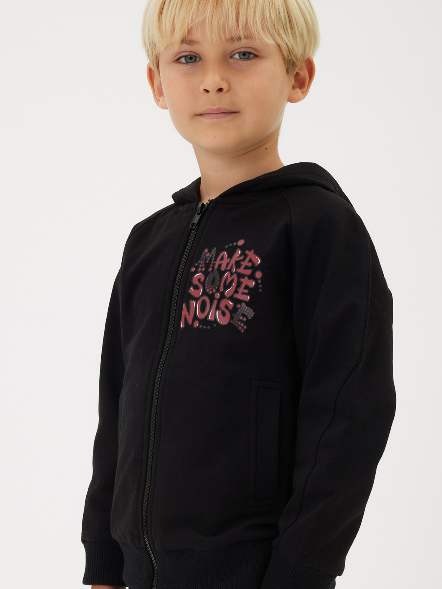 Monnalisa Two-tone Hoodie In Black